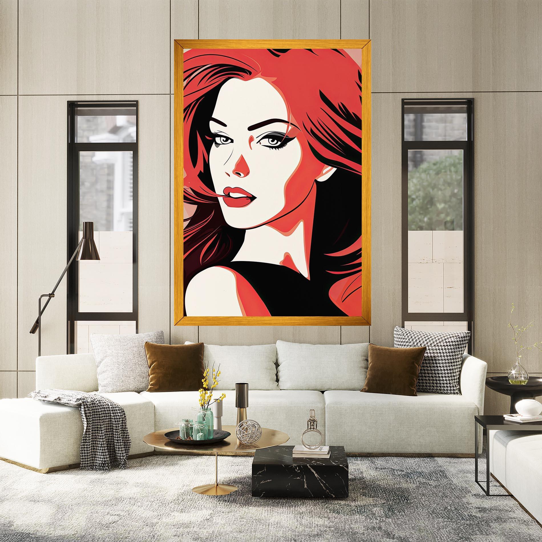 Leinwandbild Red Hair Pop Art mockup 2