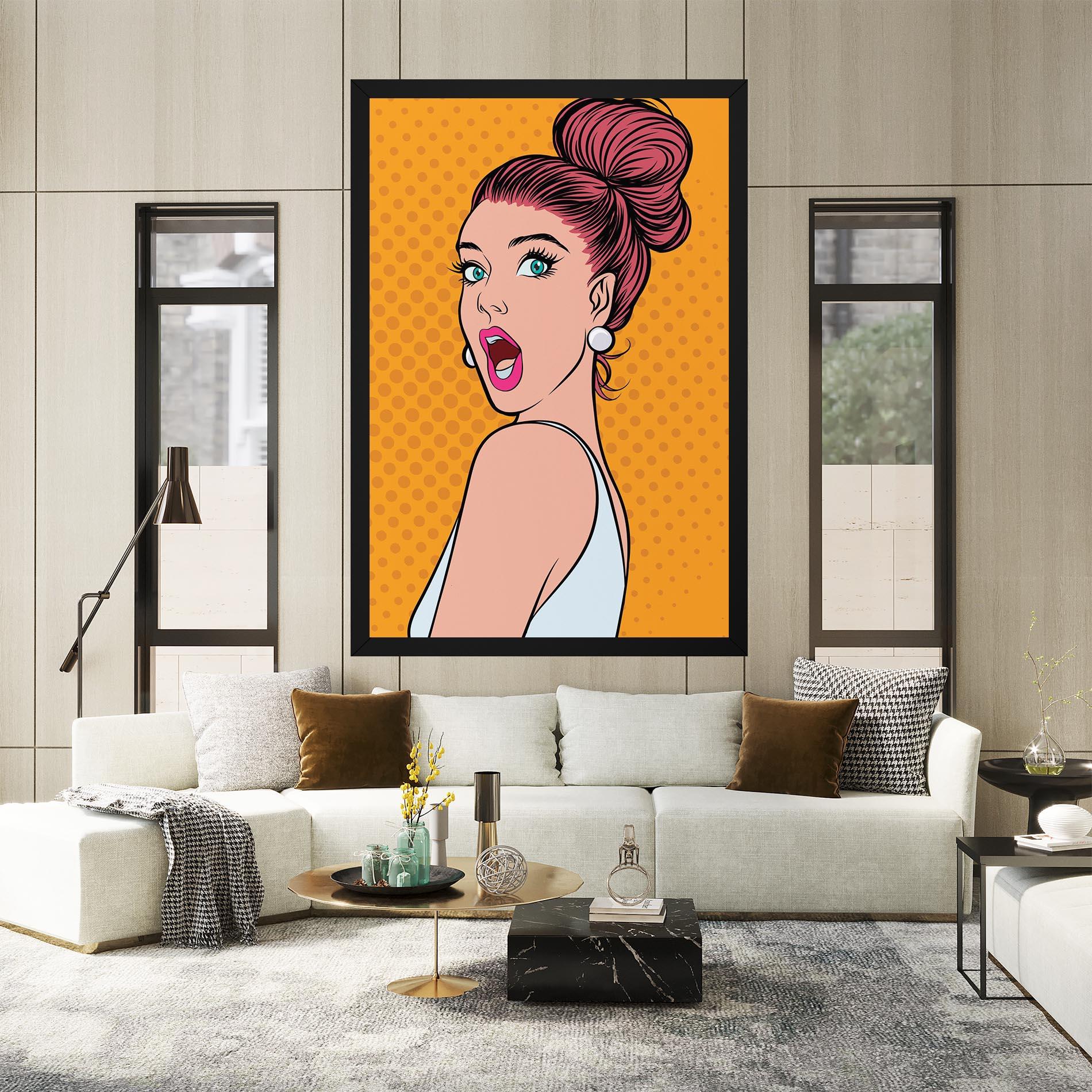 Leinwandbild Pop Comic Lady mockup 2