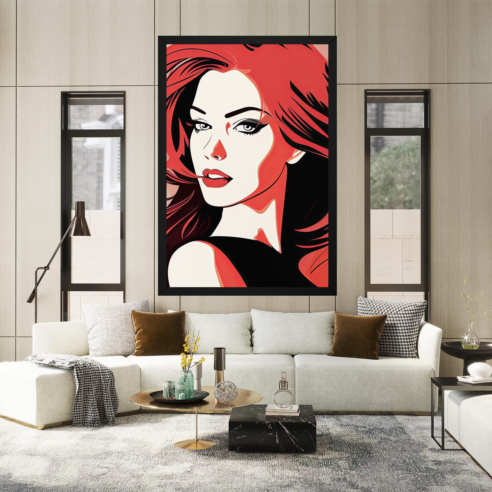Leinwandbild Red Hair Pop Art mockup 2