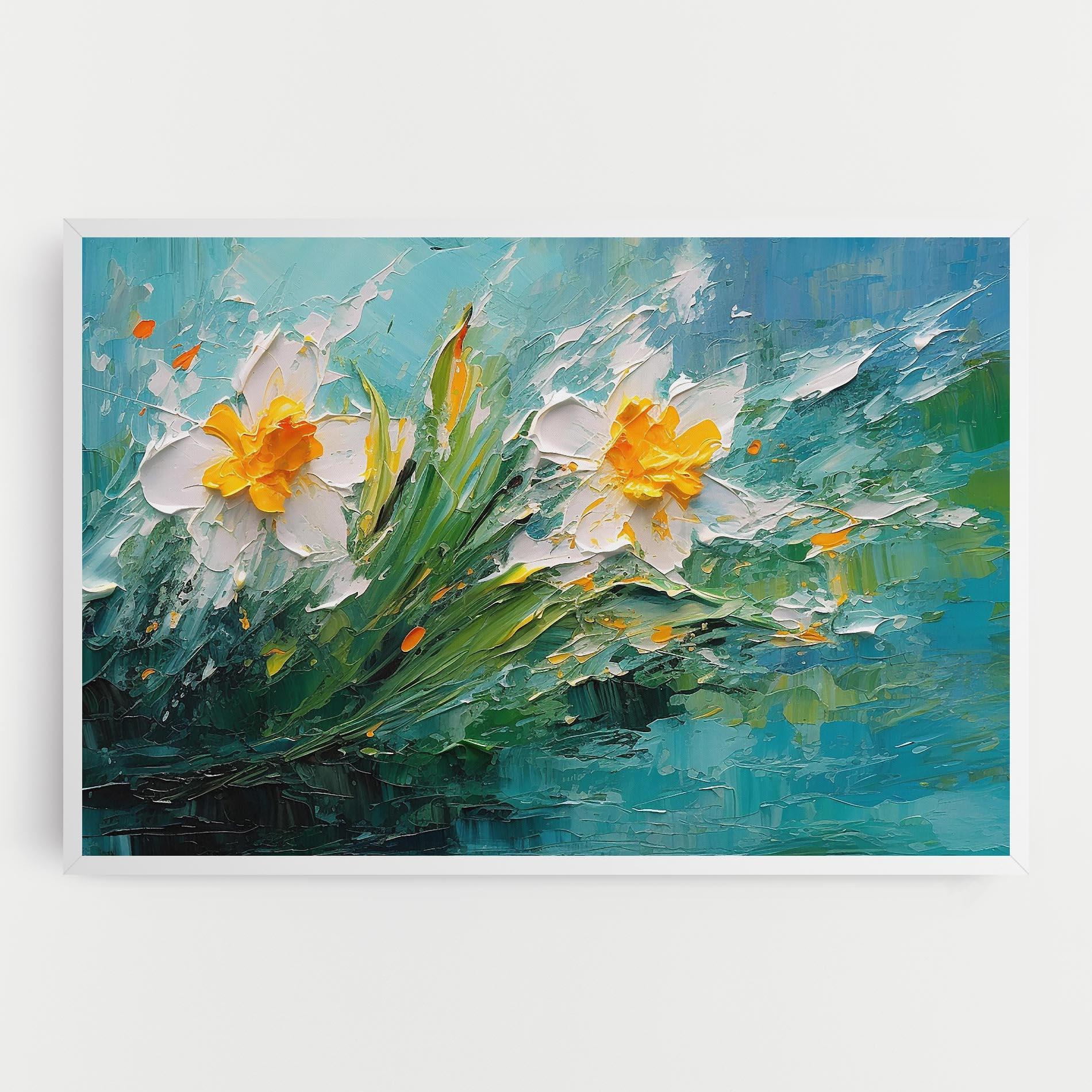 Leinwandbild Abstract Flower Painting mockup 0