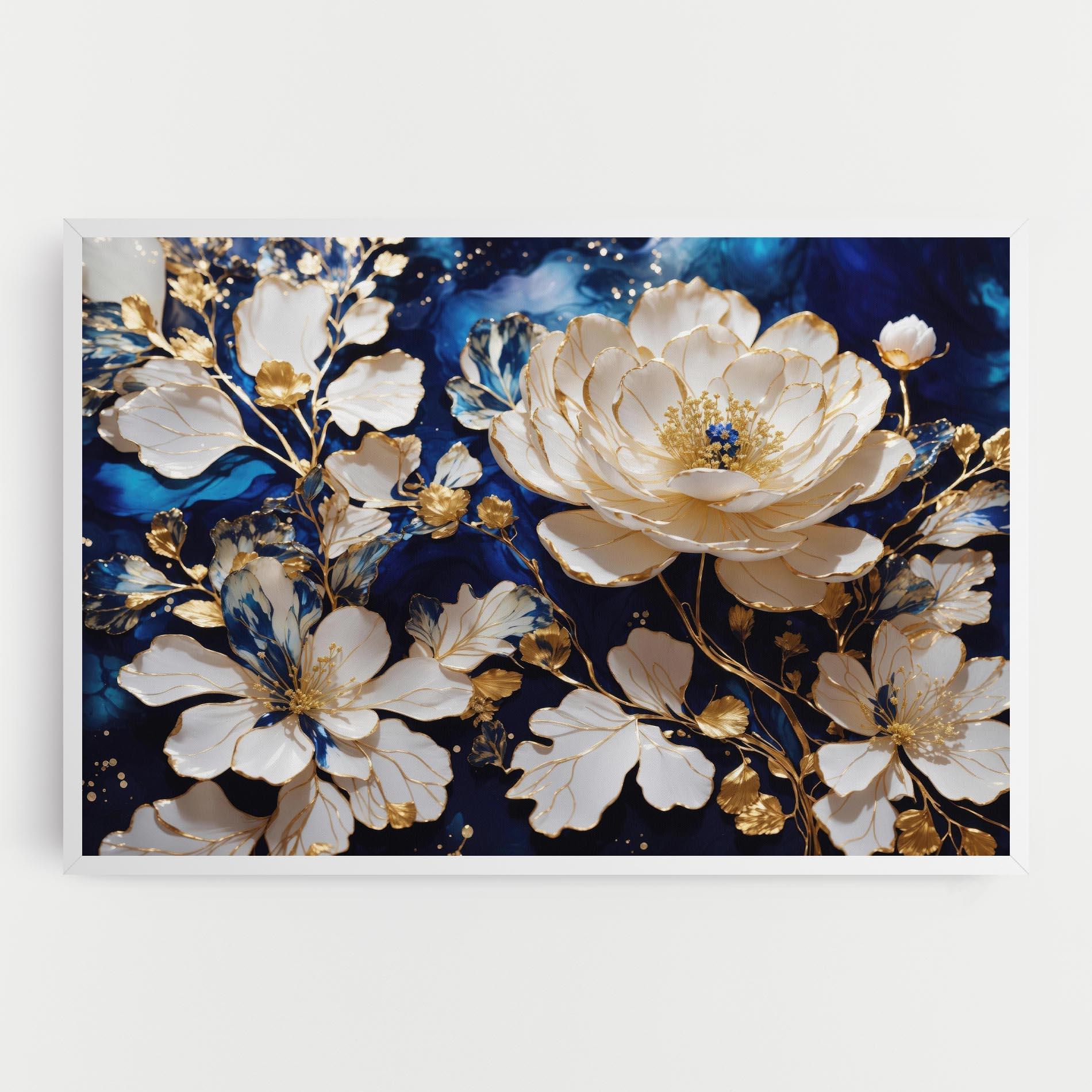 Leinwandbild Beautiful Golden White Rose mockup 0