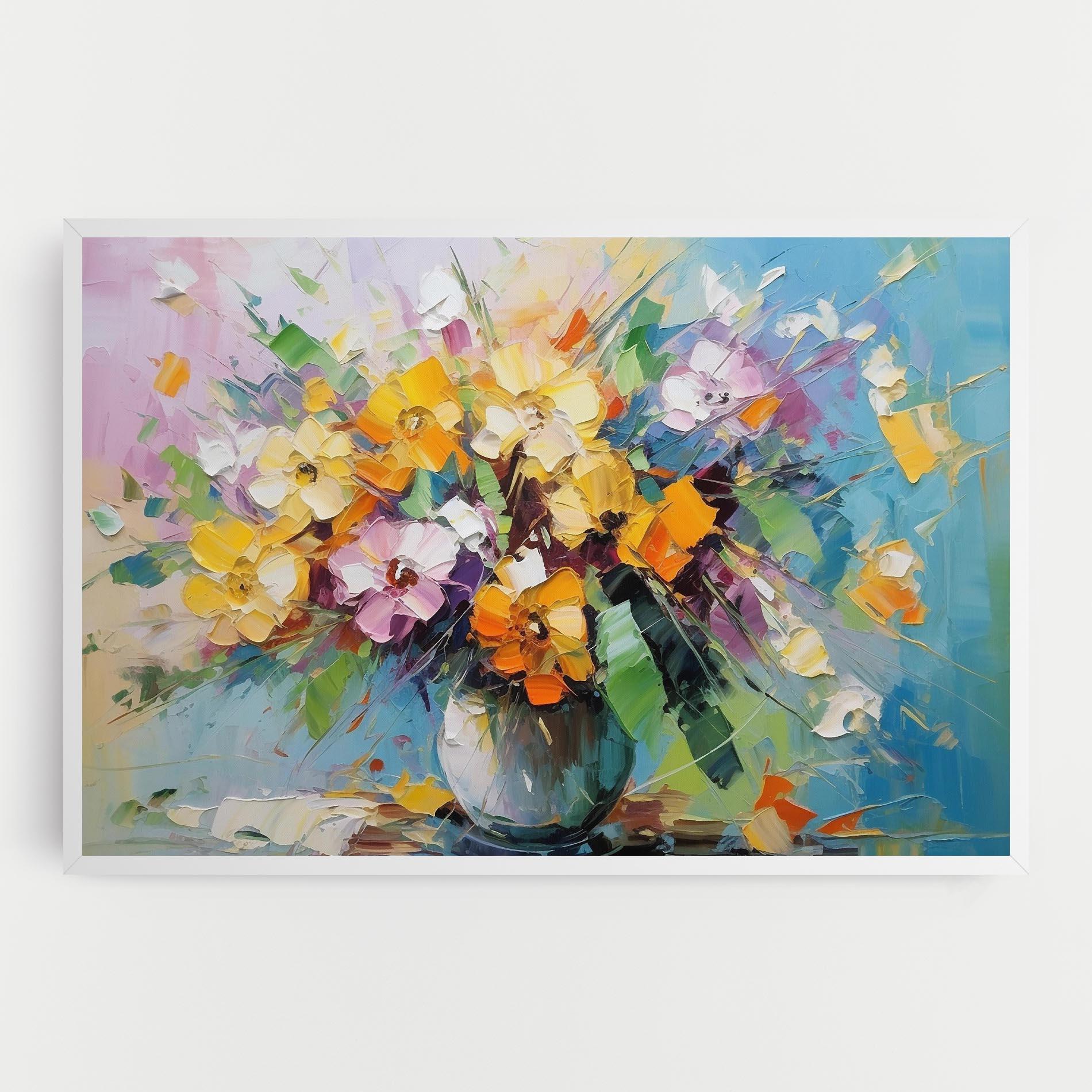 Leinwandbild Colorfull Flowers Painting mockup 0