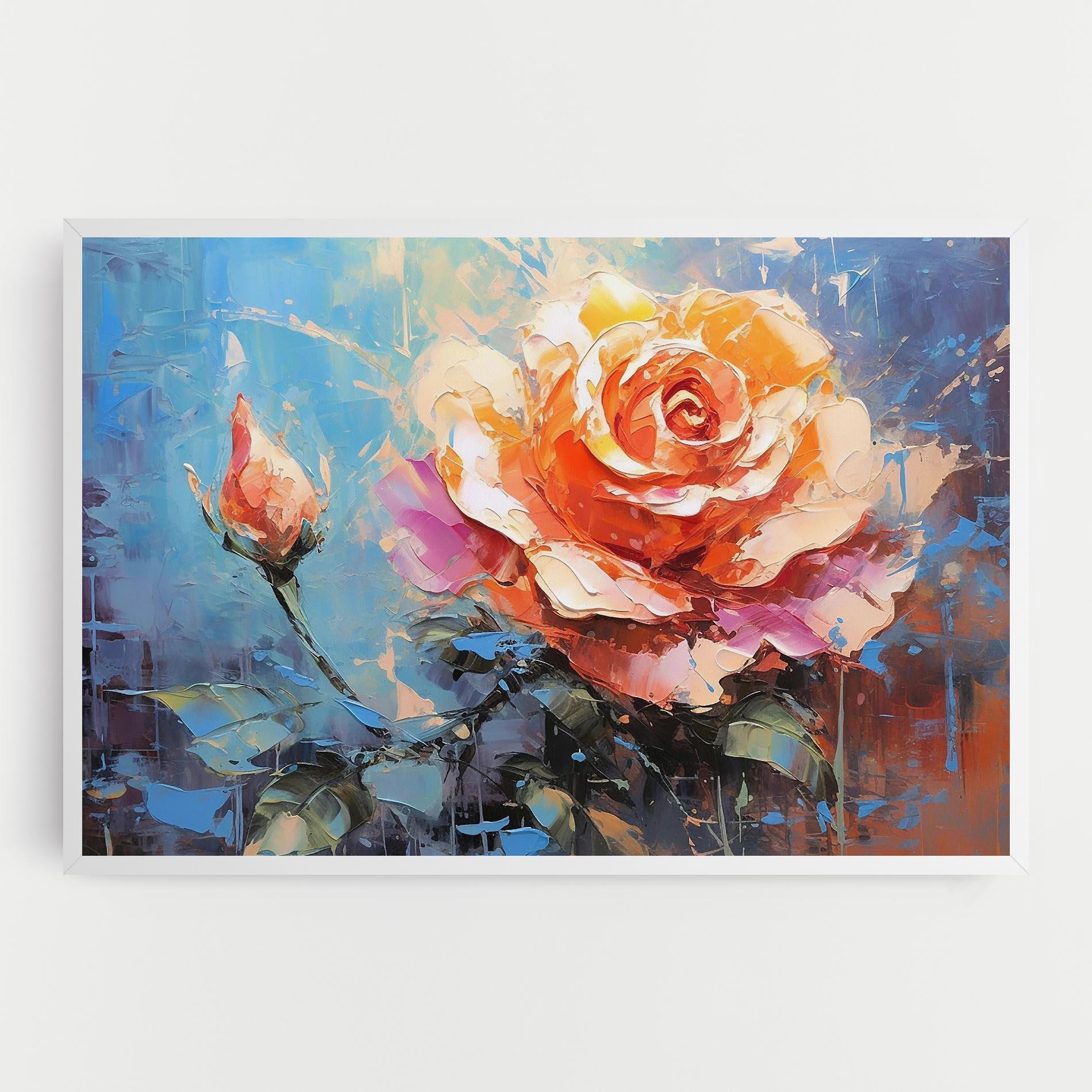 Leinwandbild Pretty Pink Rose Art mockup 0