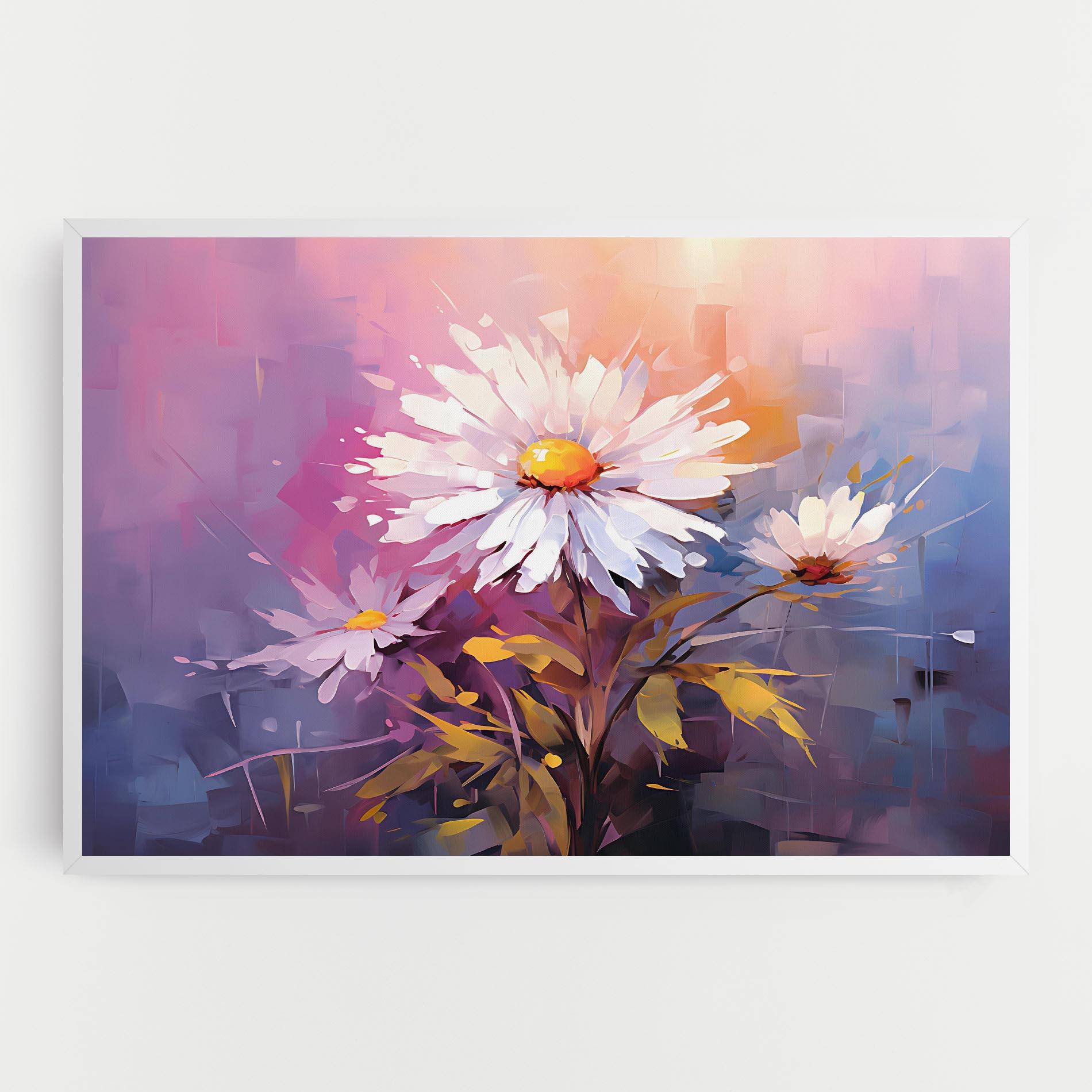 Leinwandbild White Flower On Purple mockup 0