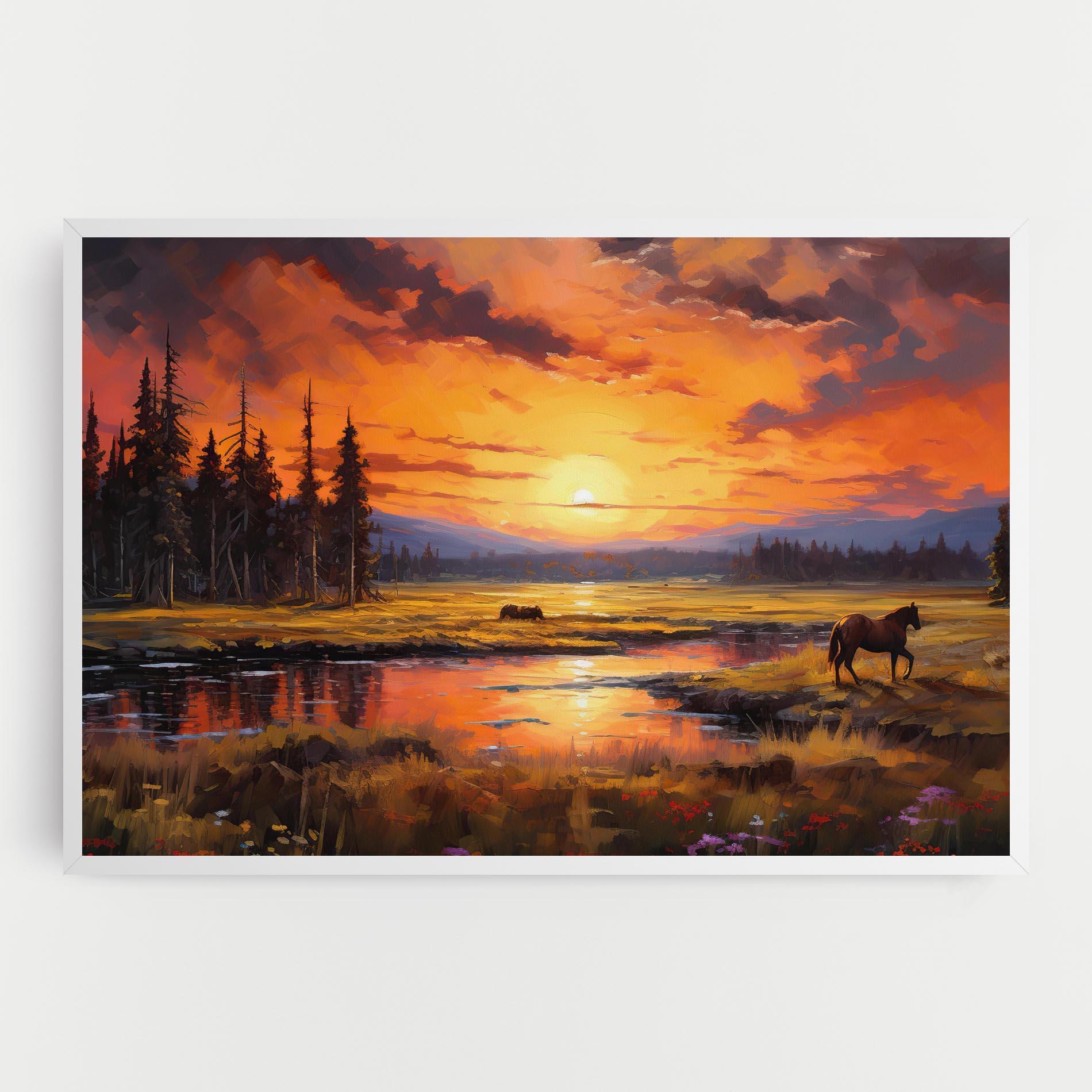 Leinwandbild Wild Horses Painting mockup 0