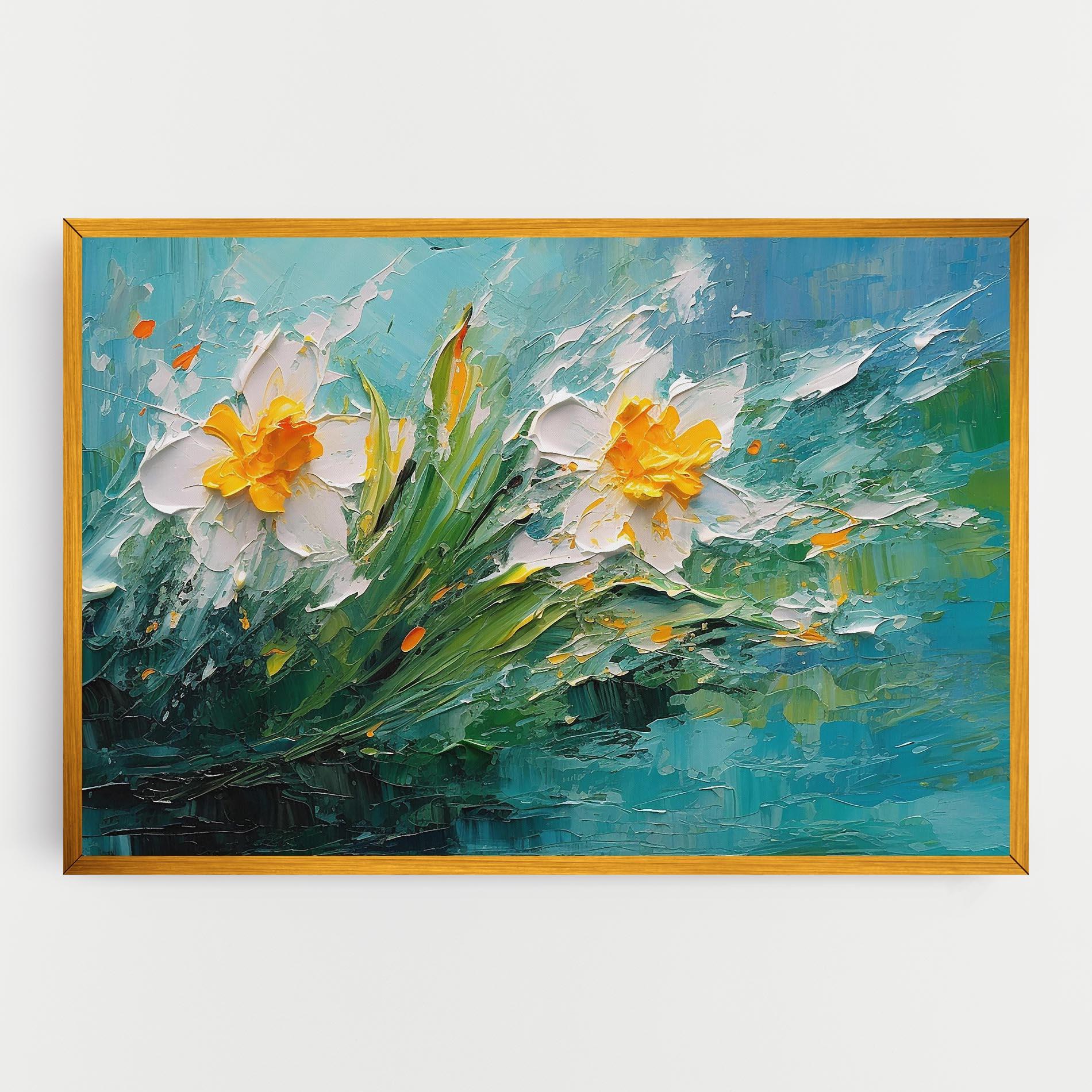 Leinwandbild Abstract Flower Painting mockup 0
