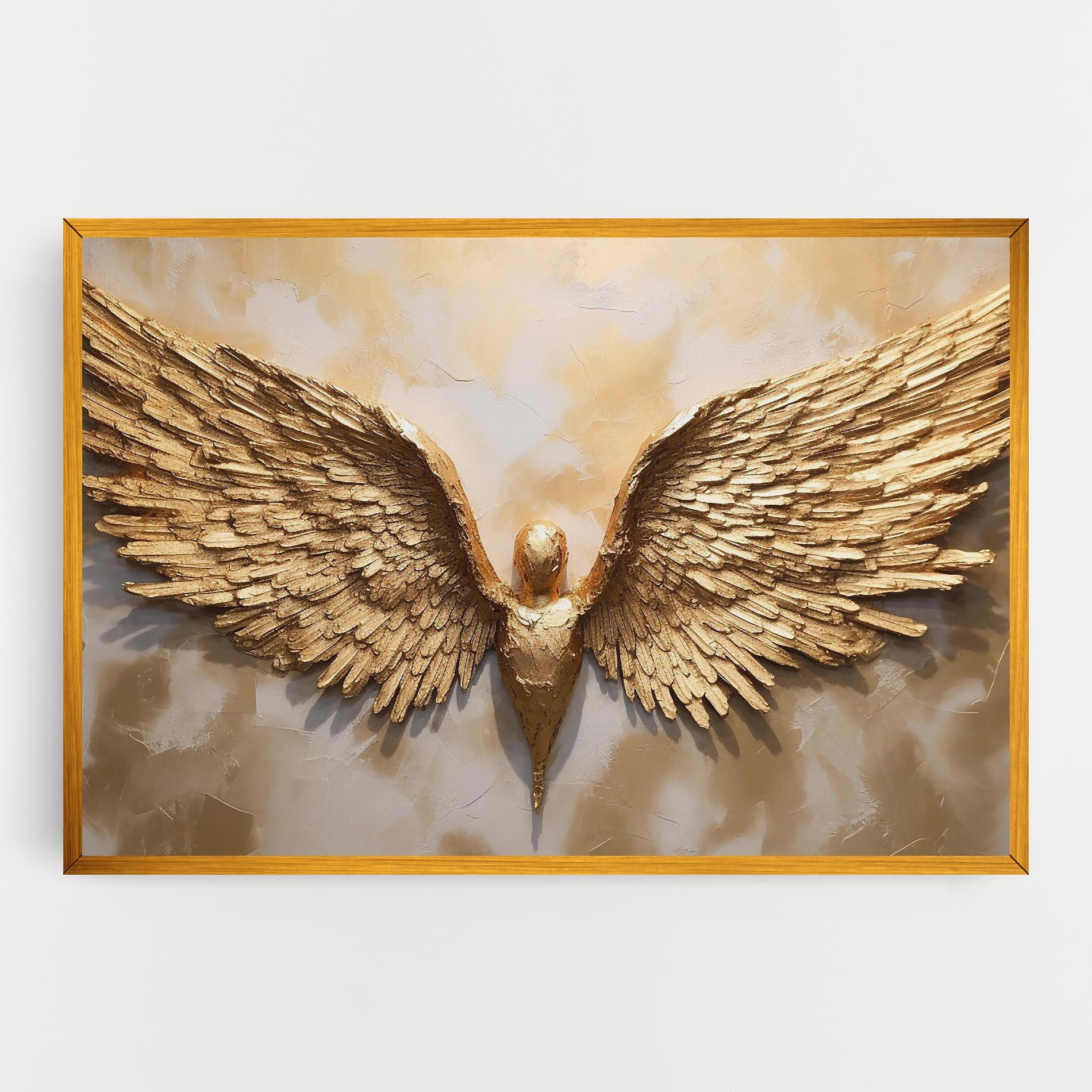 Leinwandbild Beautiful Gold Wings mockup 0