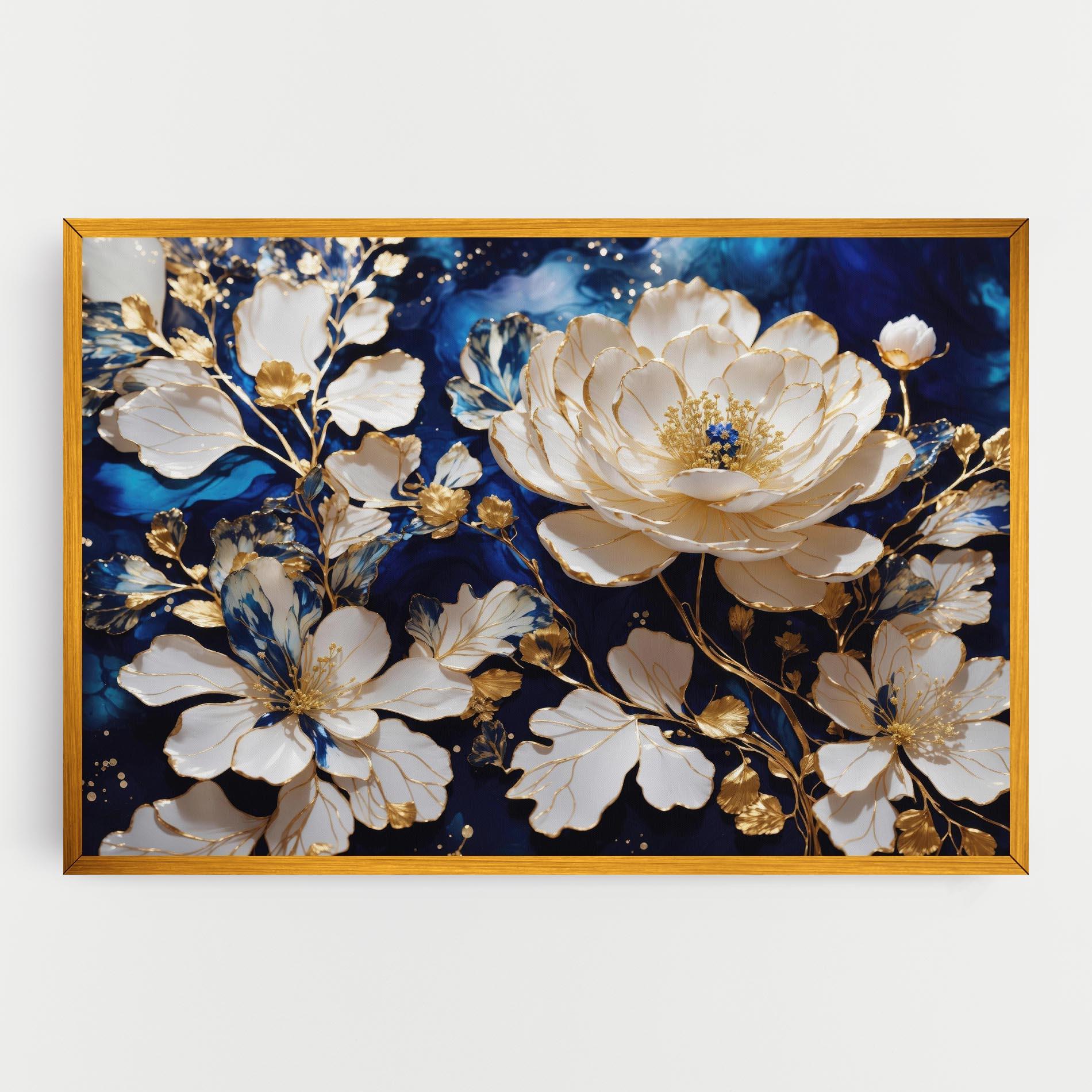 Leinwandbild Beautiful Golden White Rose mockup 0