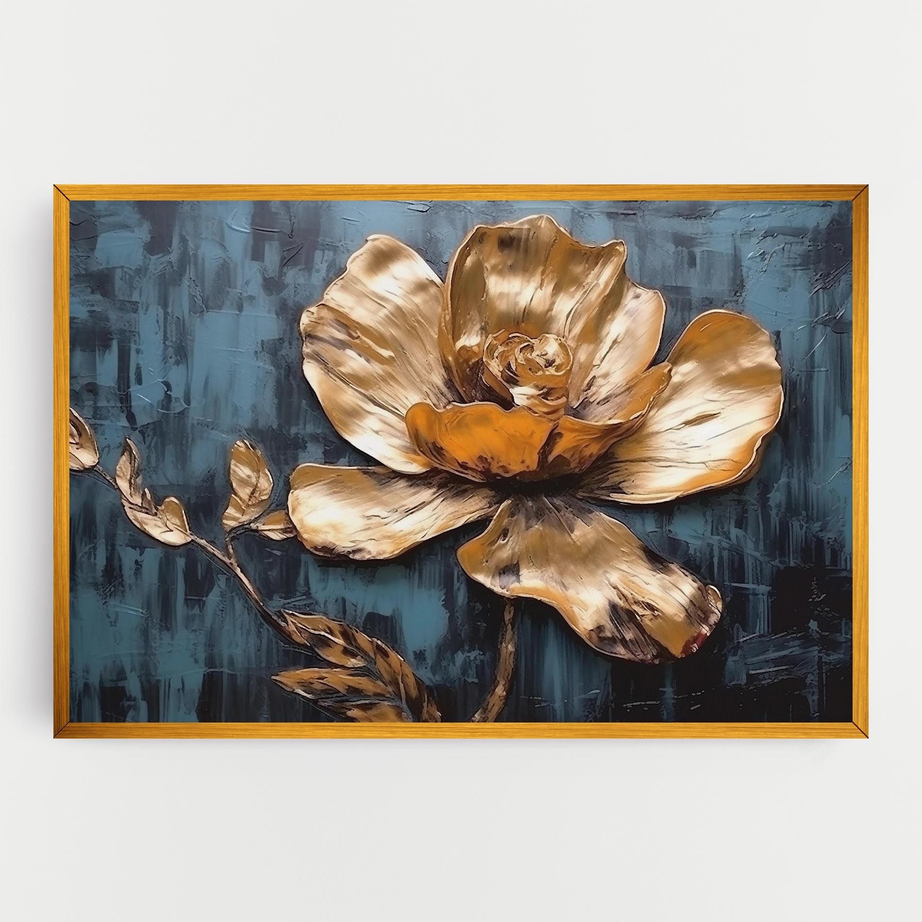 Golden Rose On Blue mockup 0