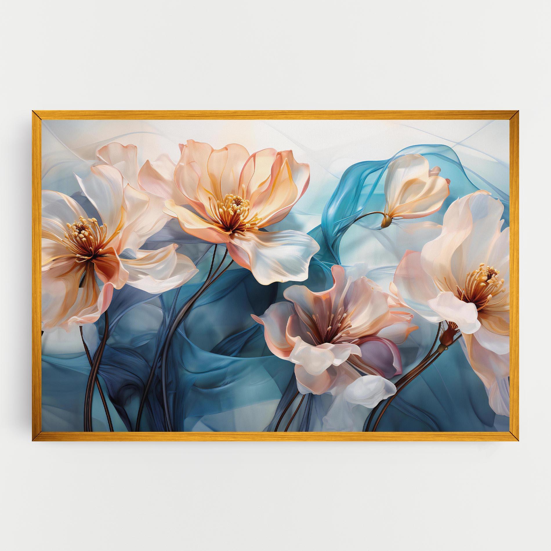 Leinwandbild Pink Flowers Floating mockup 0