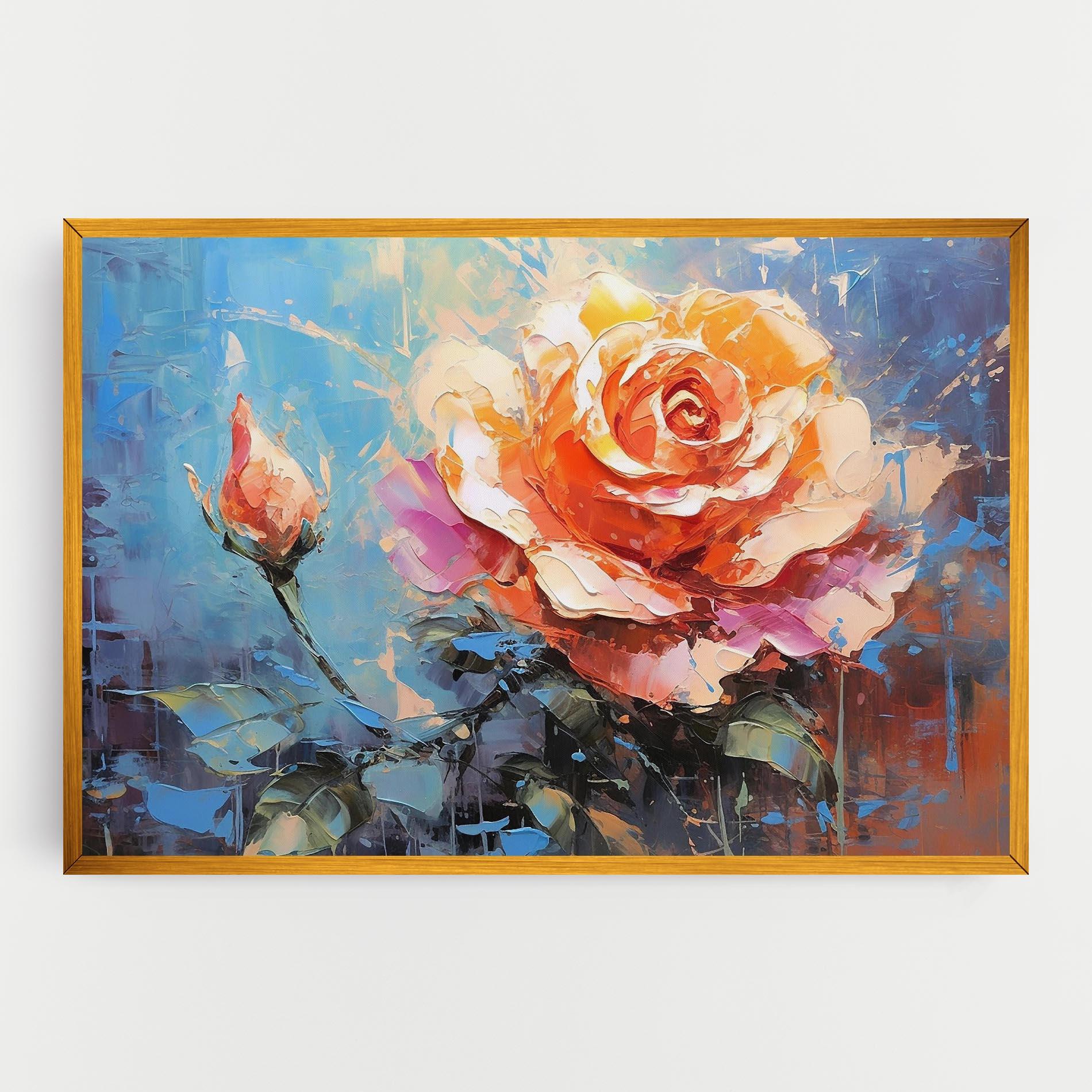 Leinwandbild Pretty Pink Rose Art mockup 0