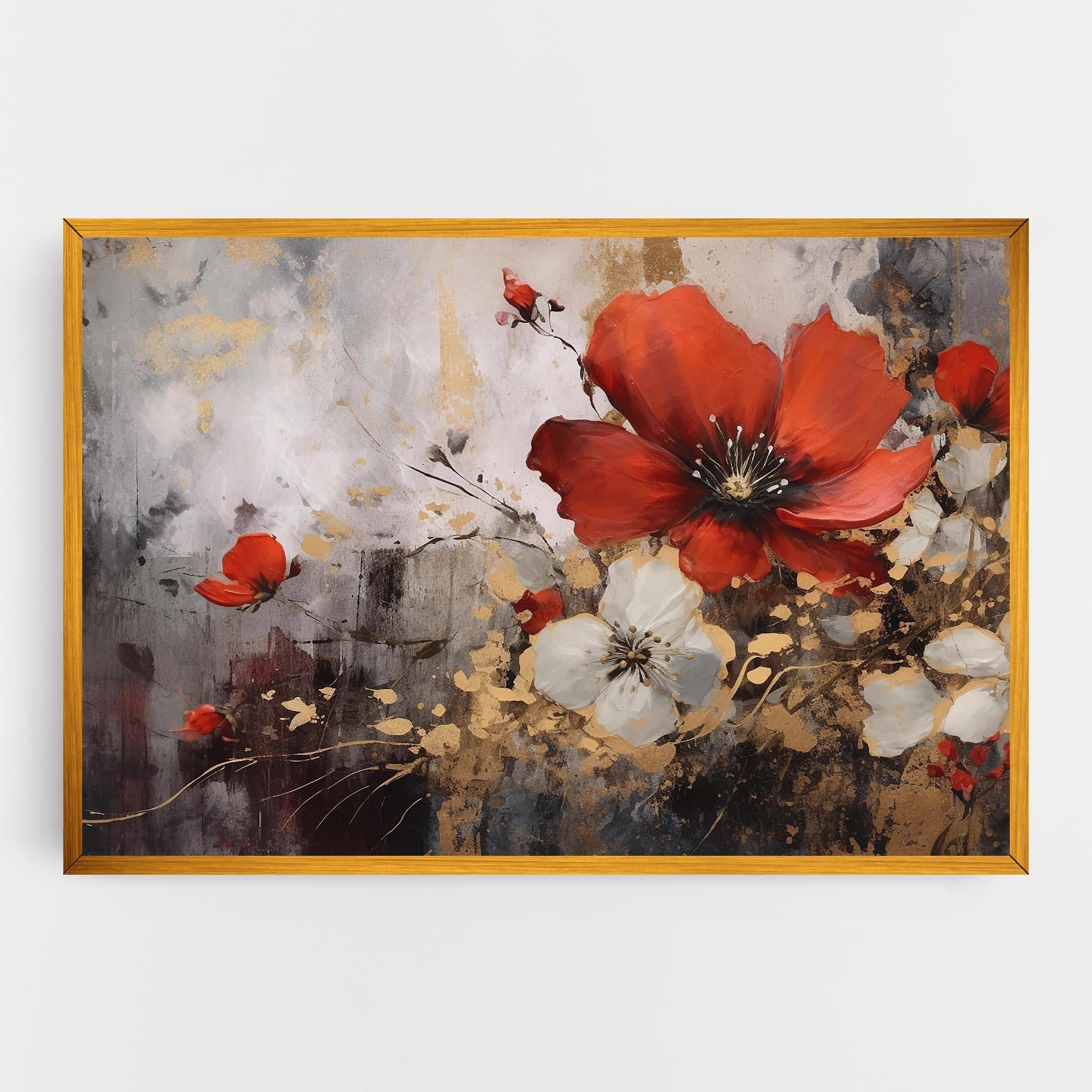 Leinwandbild Red Poppy Painting mockup 0