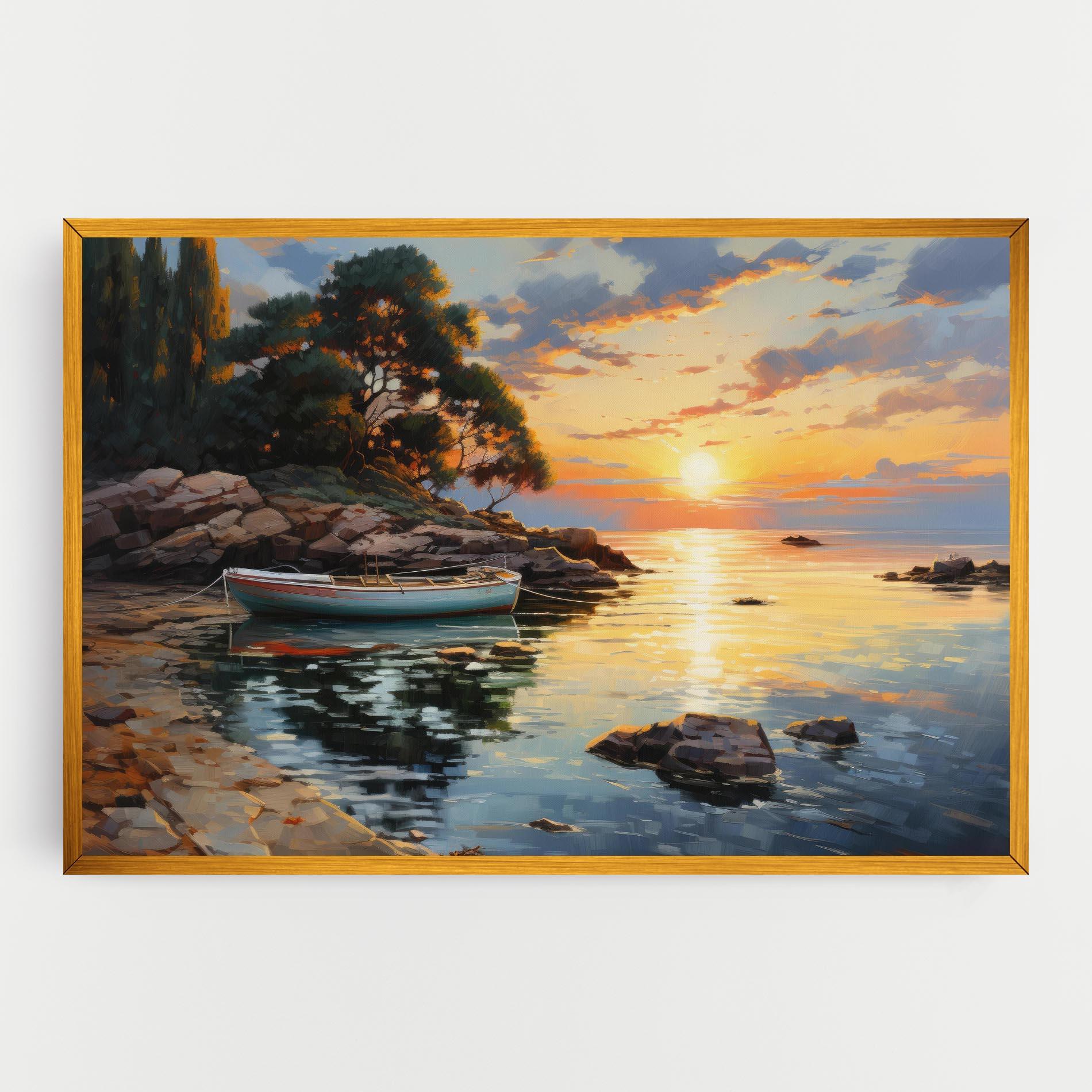 Leinwandbild Sunset Sea Art mockup 0