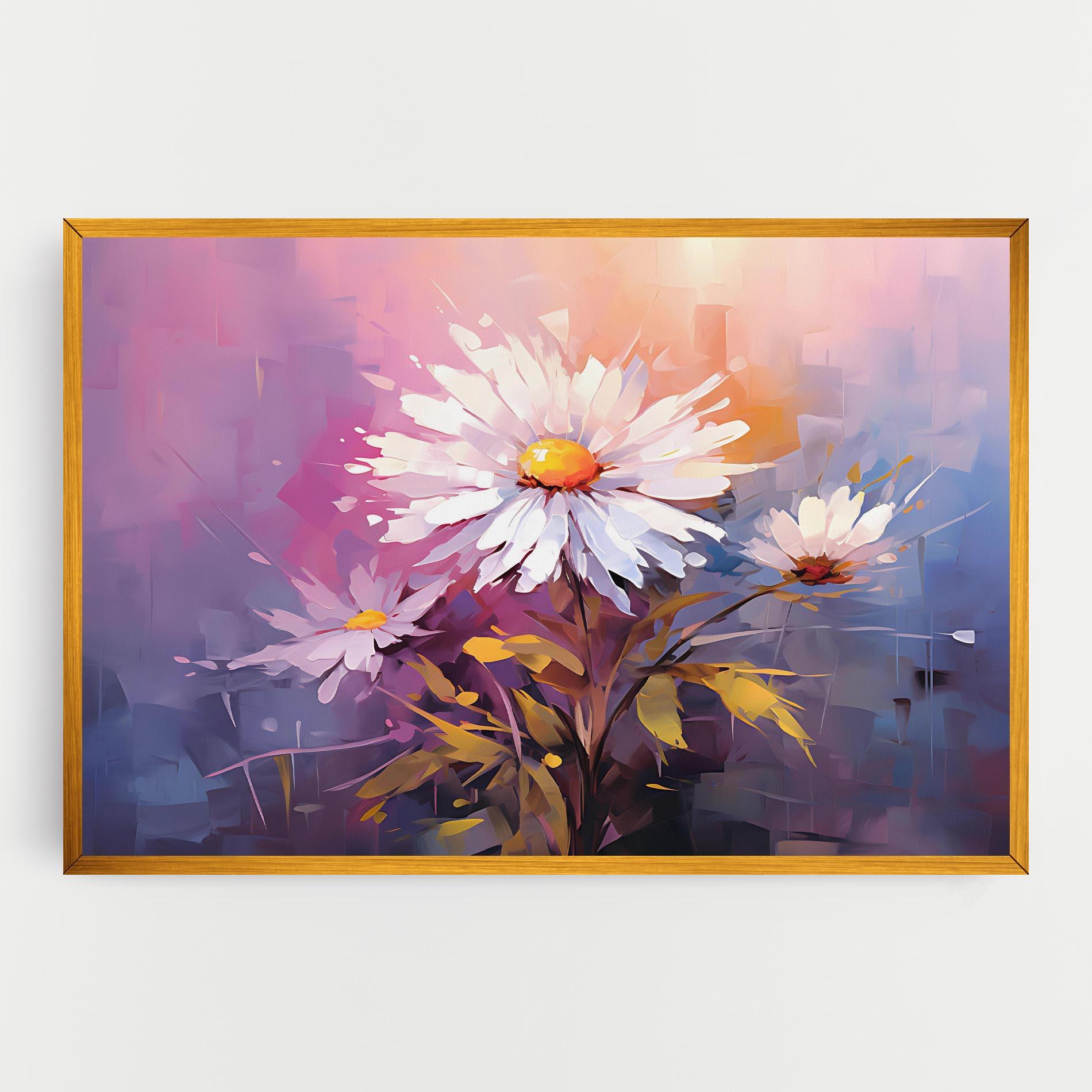 Leinwandbild White Flower On Purple mockup 0