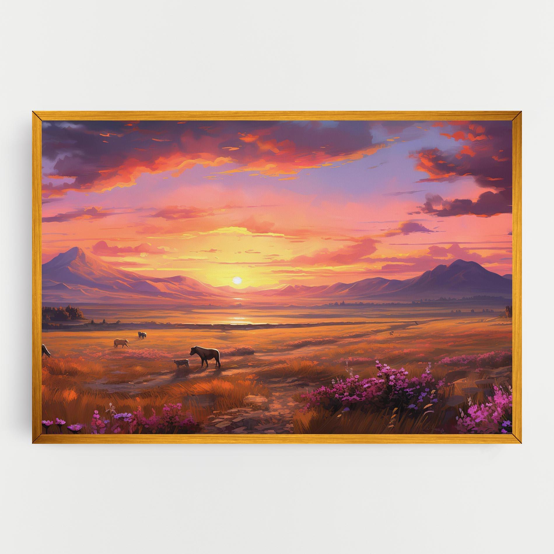 Leinwandbild Wild Horses Art mockup 0