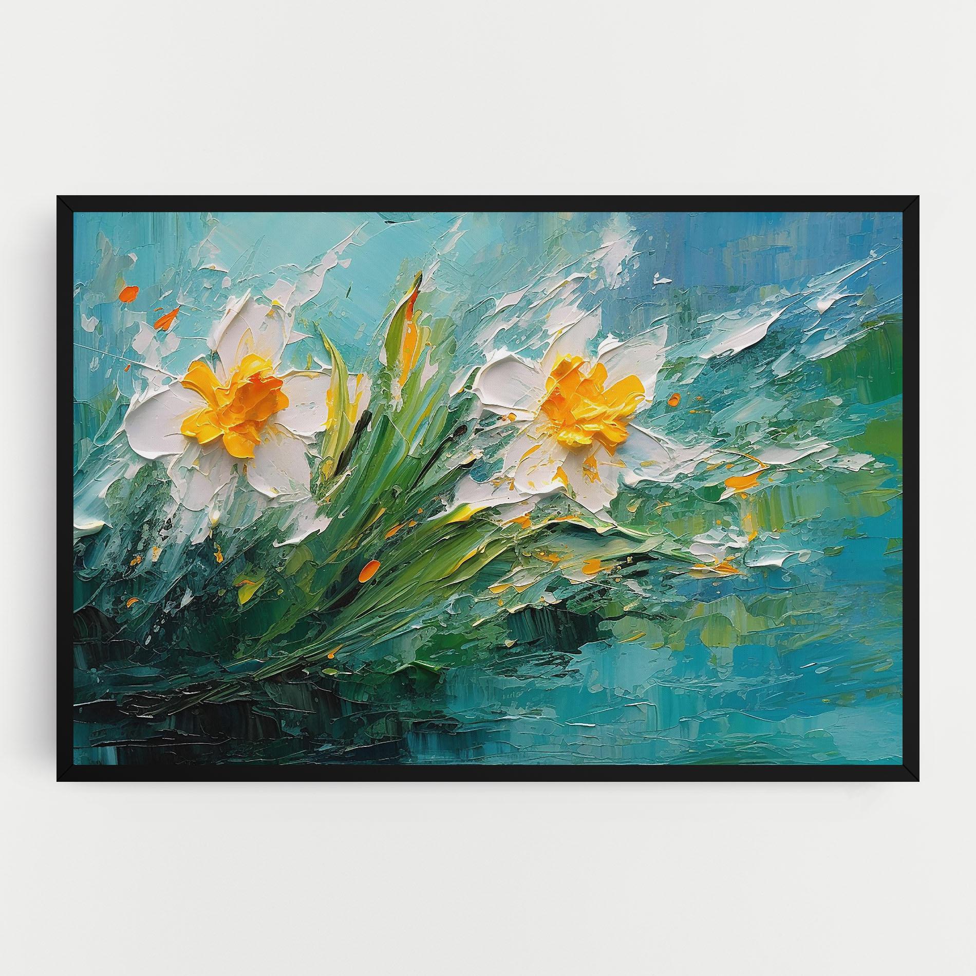 Leinwandbild Abstract Flower Painting mockup 0