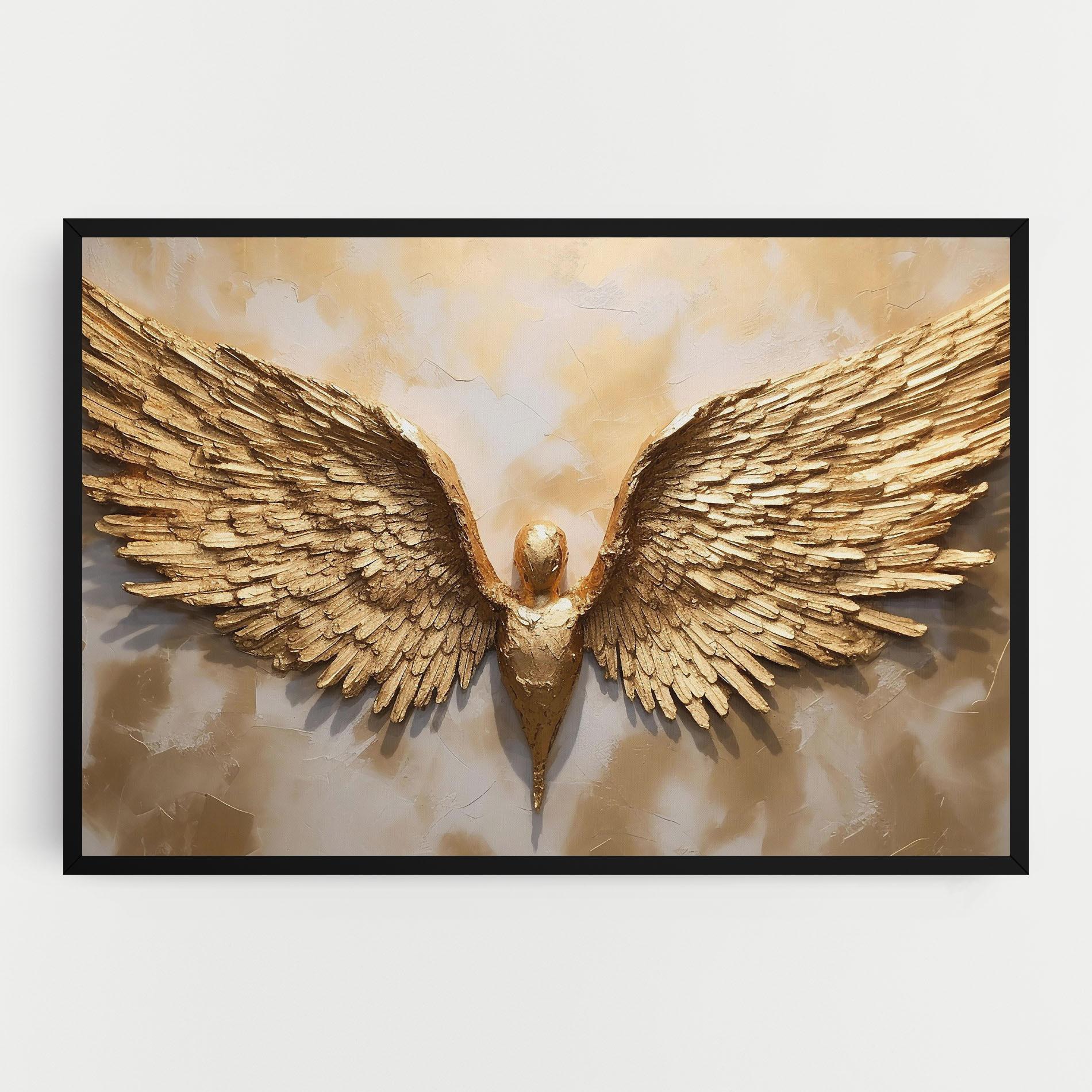 Leinwandbild Beautiful Gold Wings mockup 0