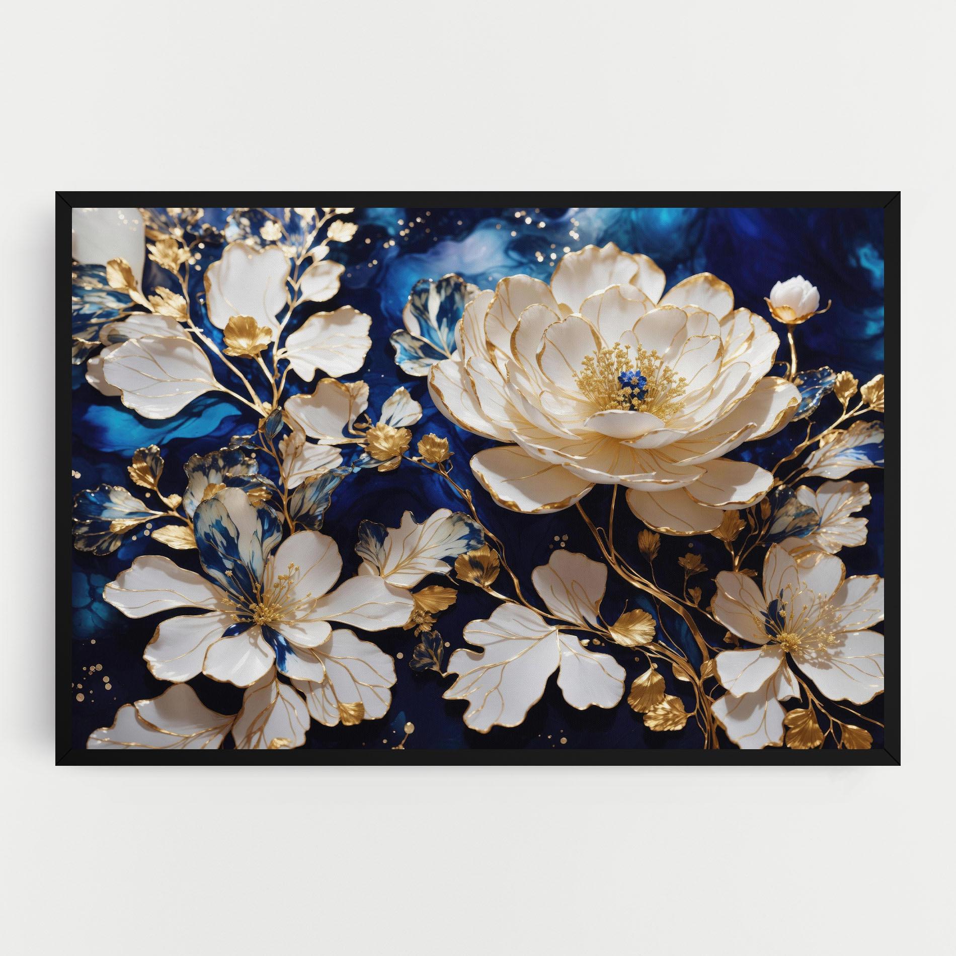 Leinwandbild Beautiful Golden White Rose mockup 0