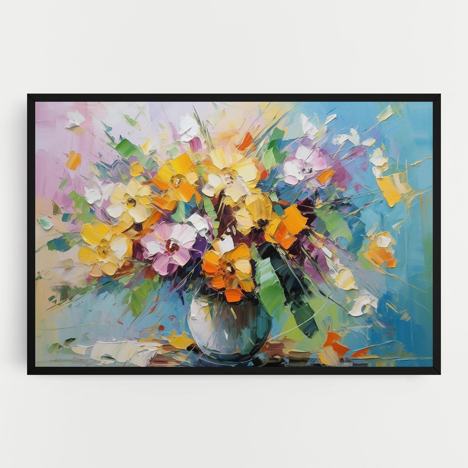 Leinwandbild Colorfull Flowers Painting mockup 0
