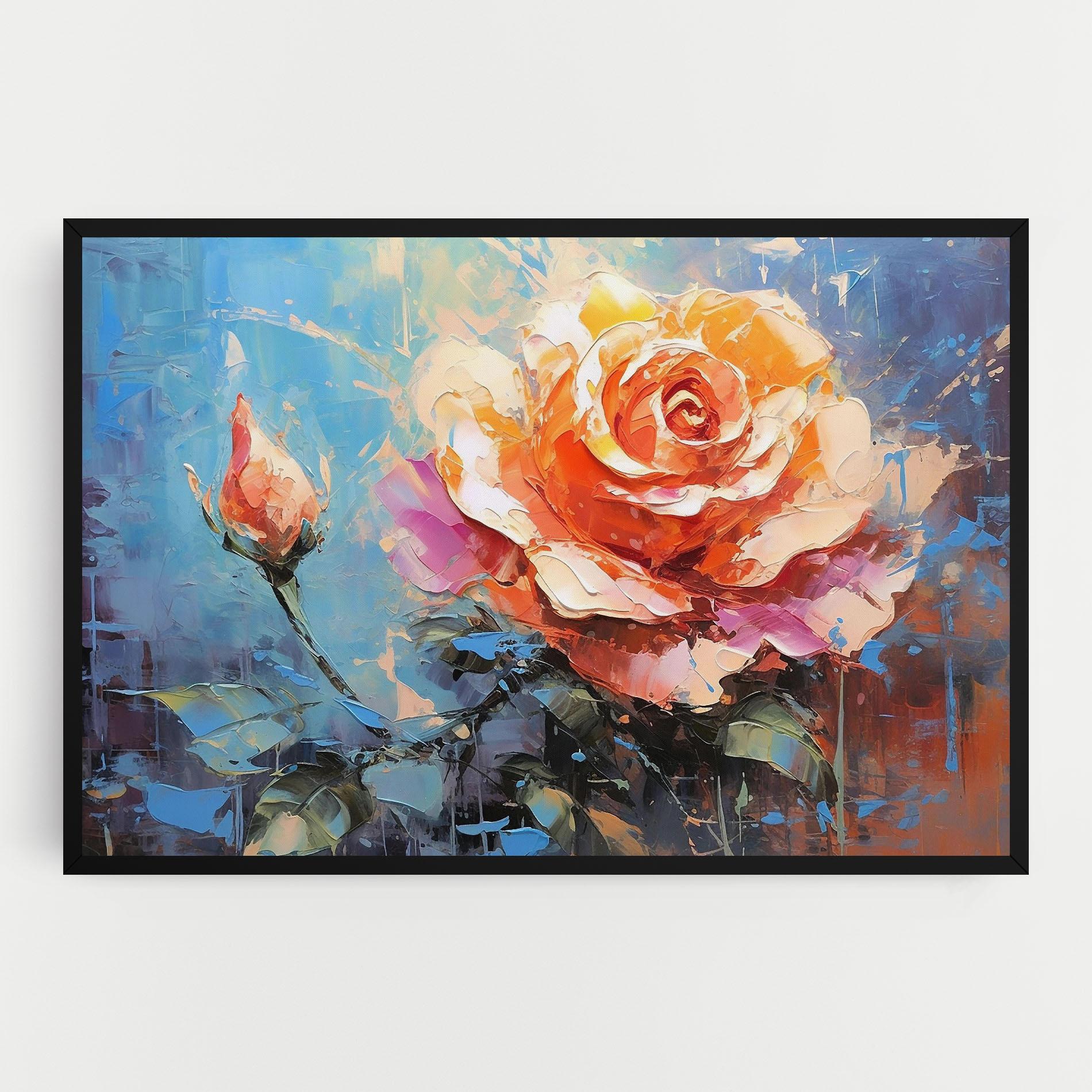 Leinwandbild Pretty Pink Rose Art mockup 0