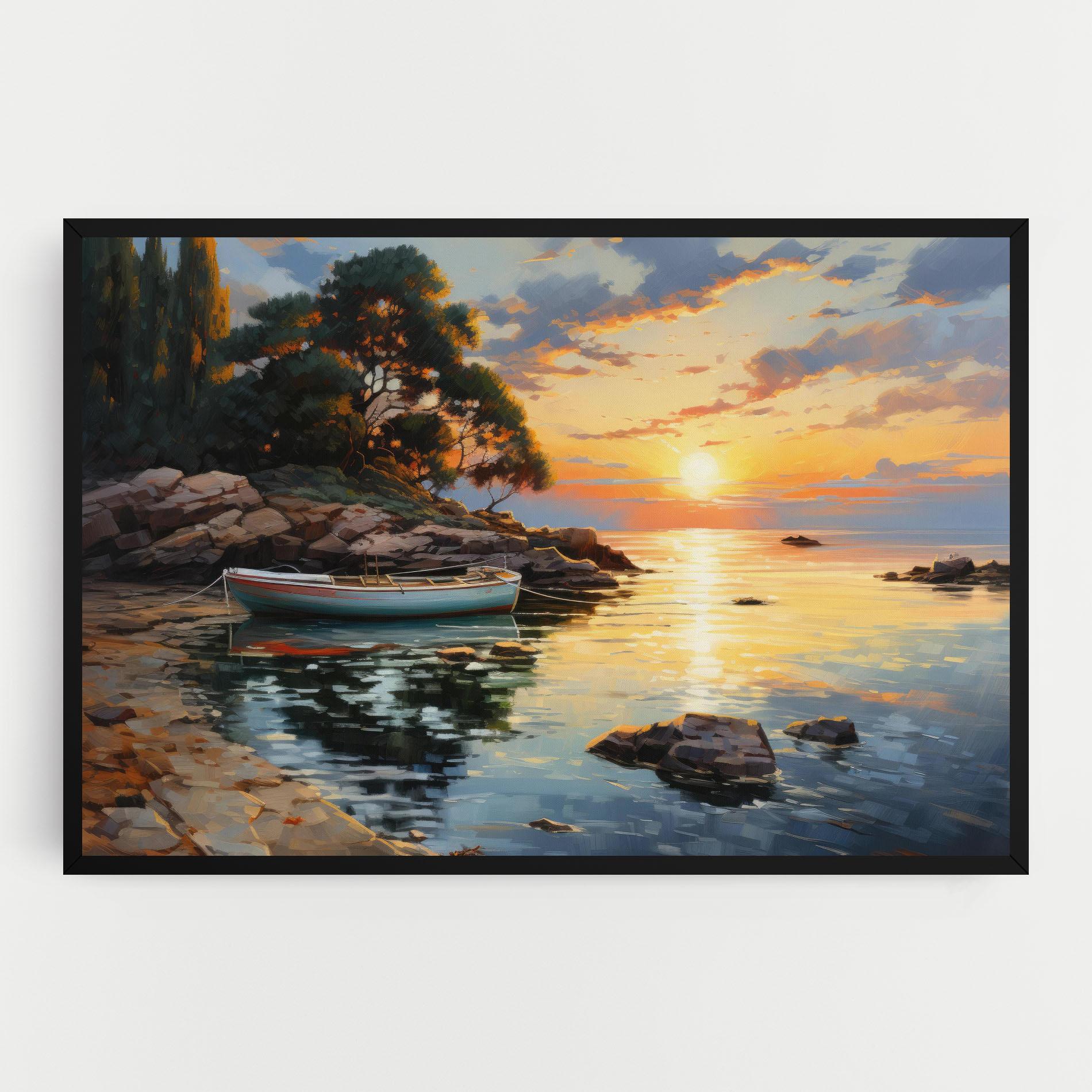 Leinwandbild Sunset Sea Art mockup 0