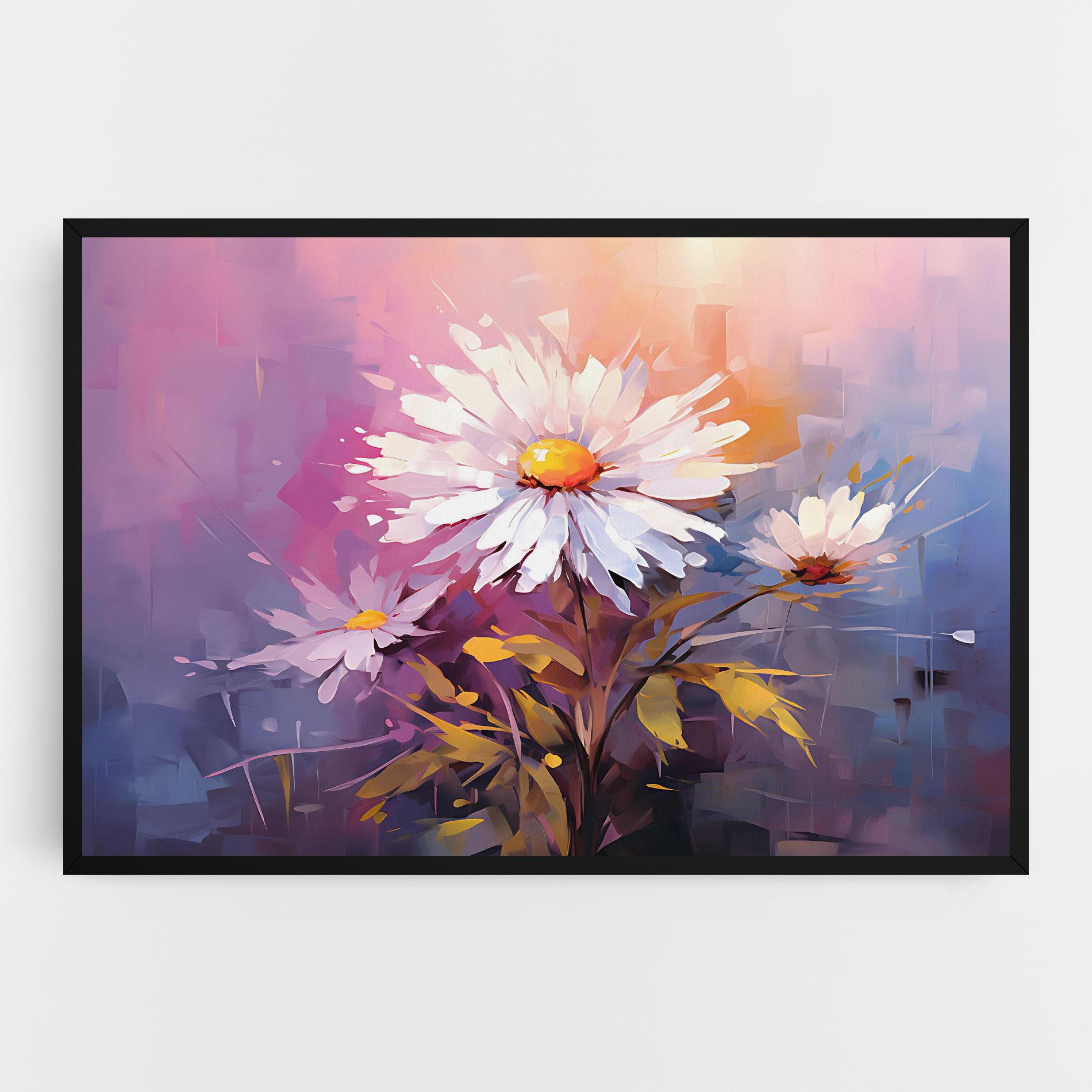 Leinwandbild White Flower On Purple mockup 0