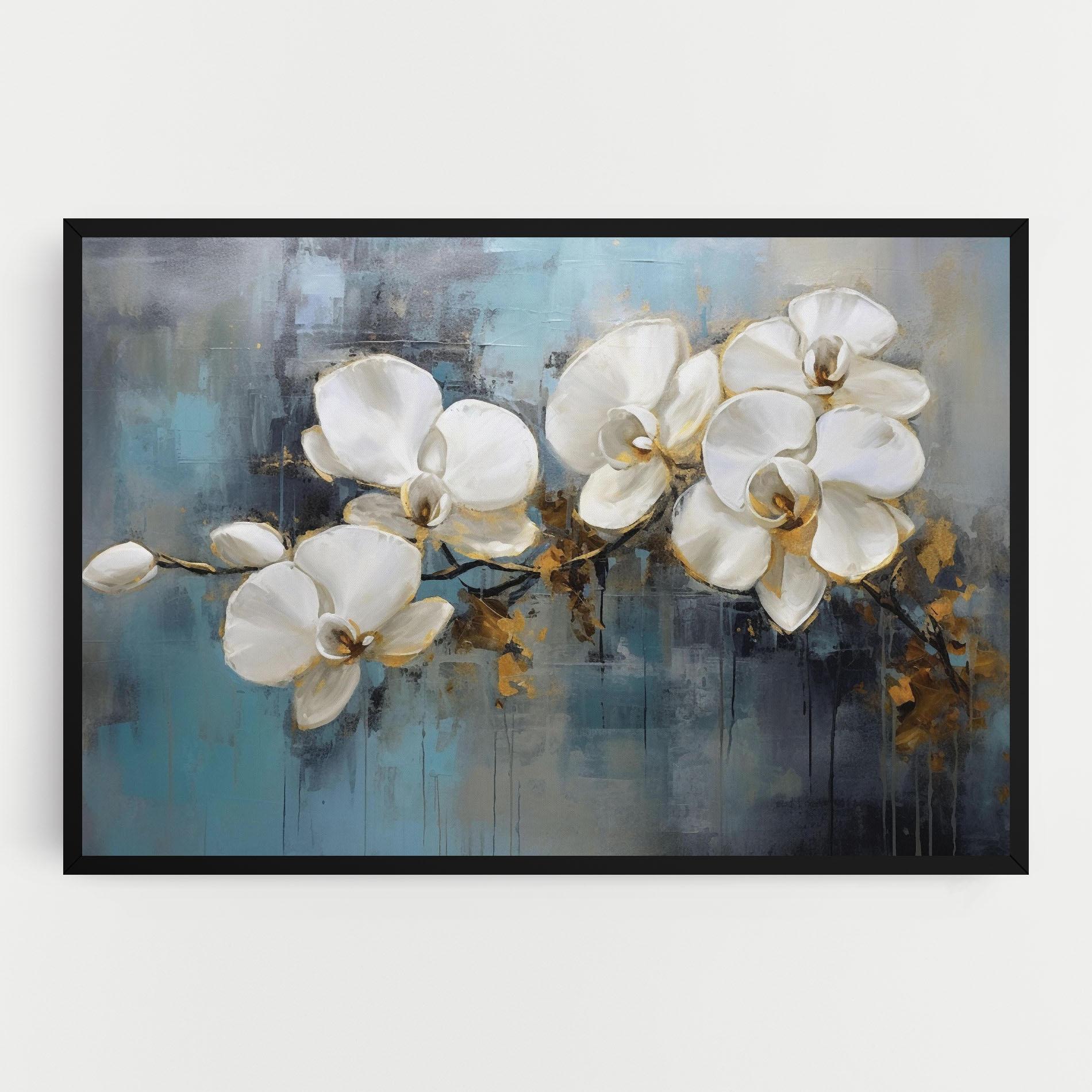 Leinwandbild White Orchids Painting mockup 0