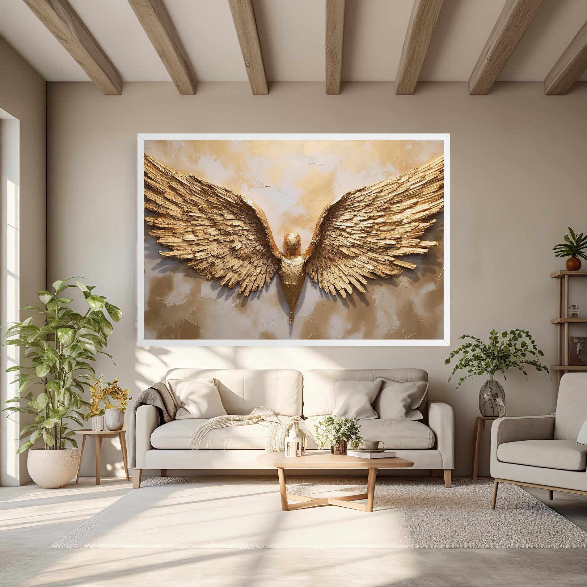 Leinwandbild Beautiful Gold Wings mockup 6