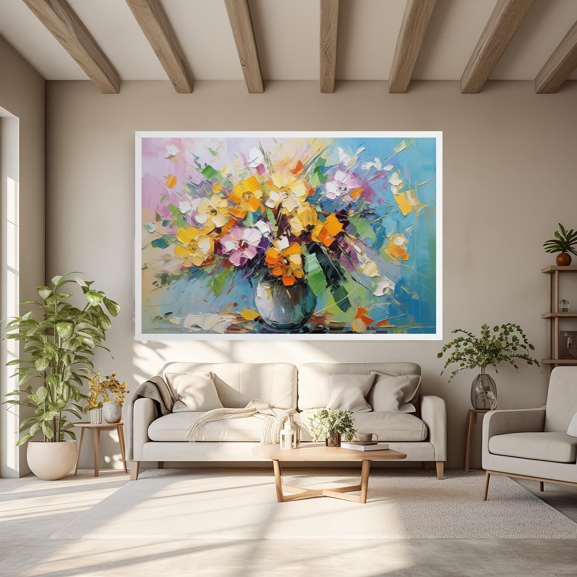 Colorfull Flowers Painting mockup 6