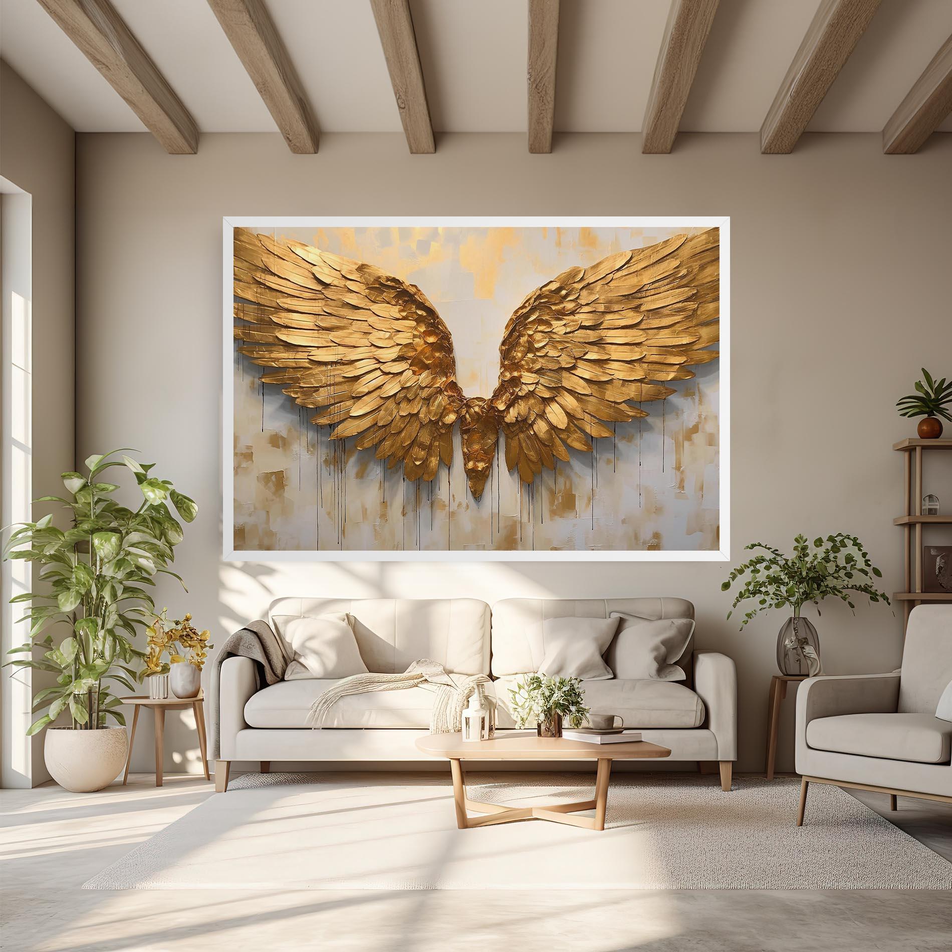 Leinwandbild Golden Wings Art mockup 6