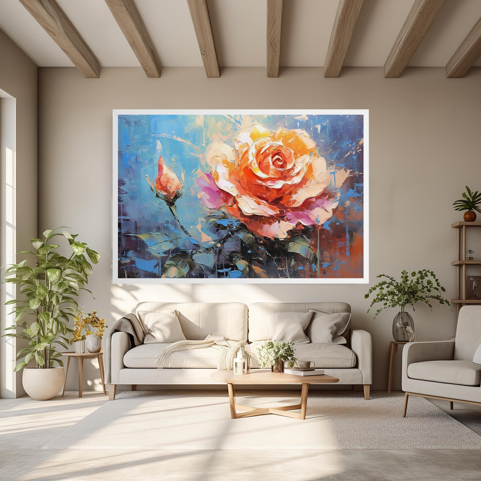 Leinwandbild Pretty Pink Rose Art mockup 6