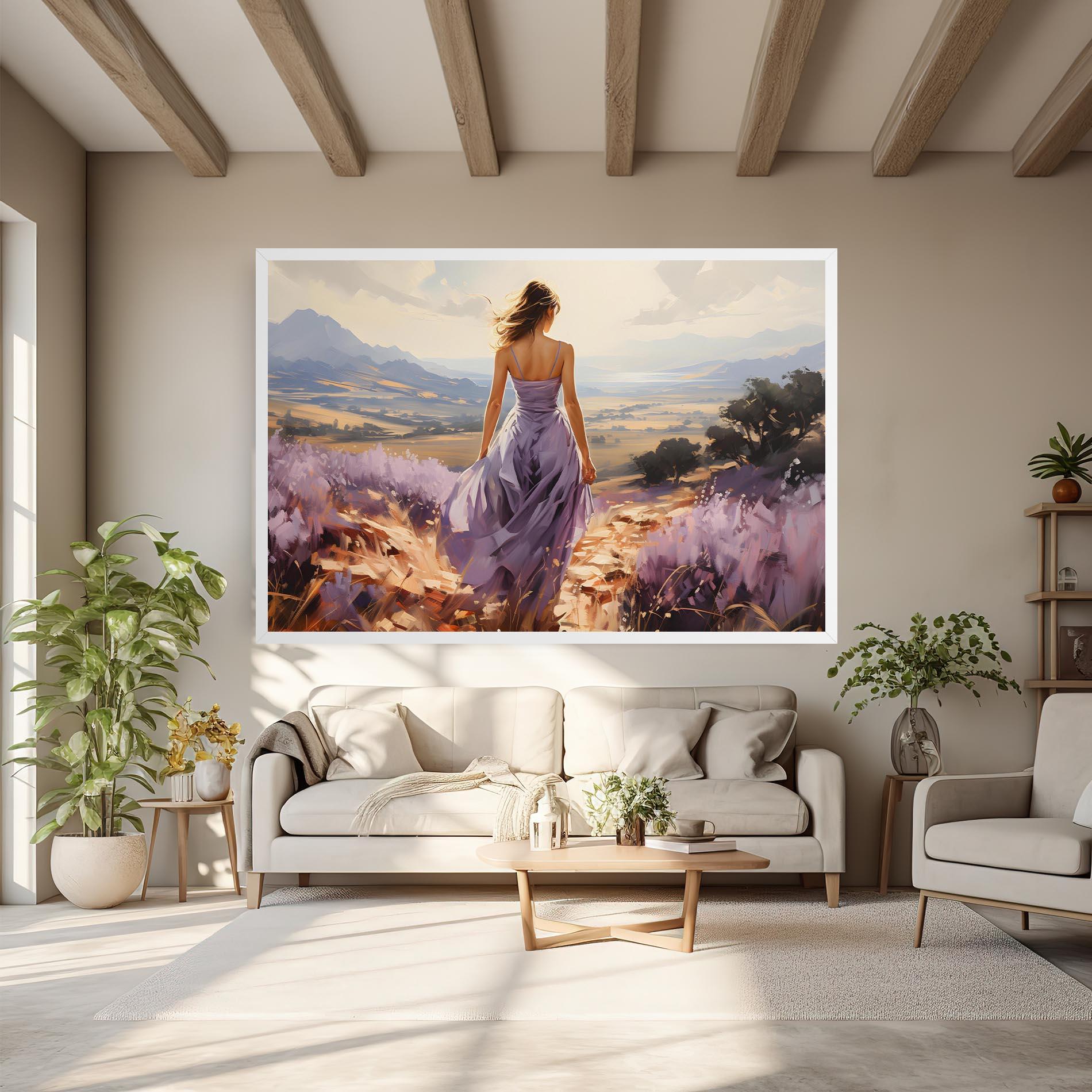 Leinwandbild Purple Dress Woman mockup 6