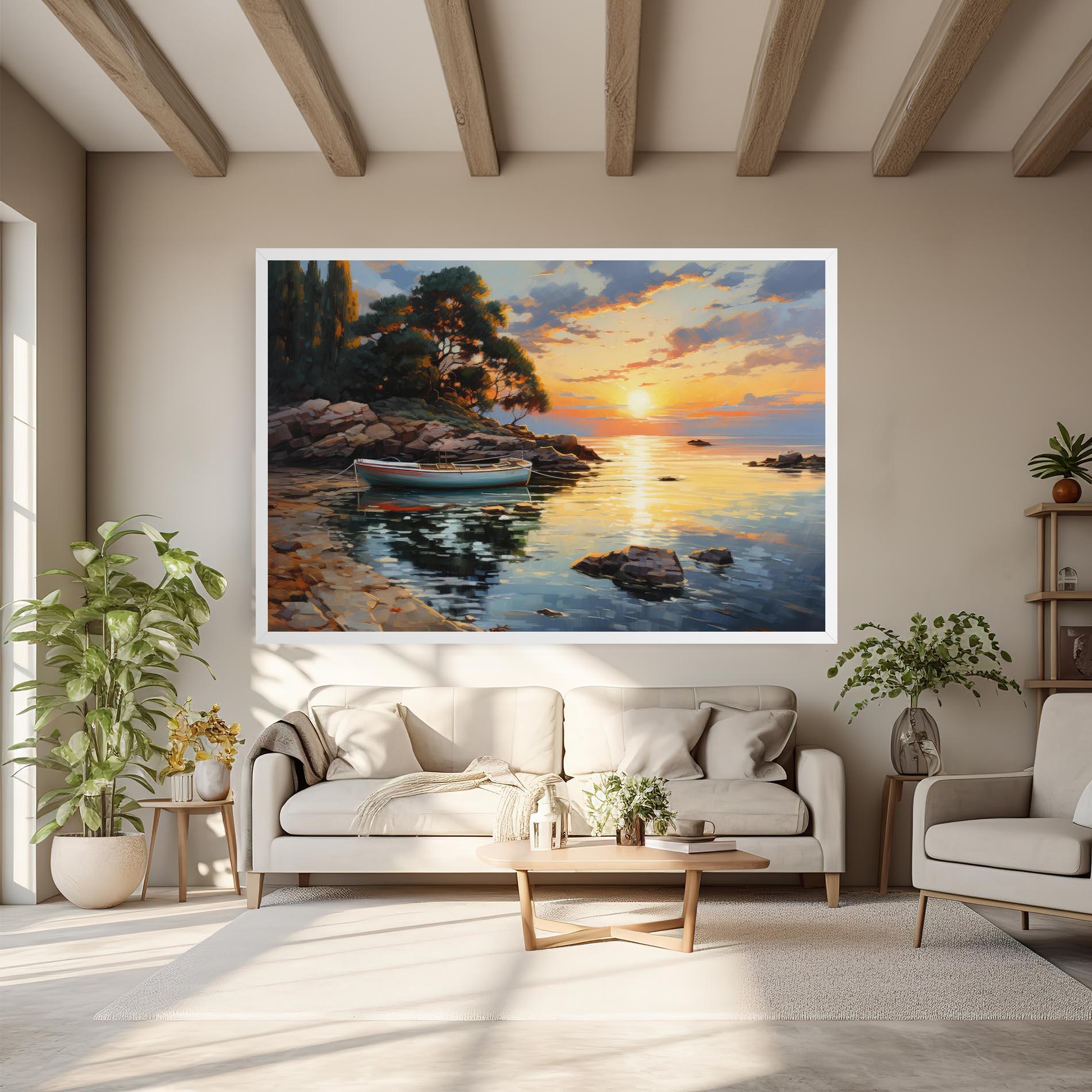 Leinwandbild Sunset Sea Art mockup 6