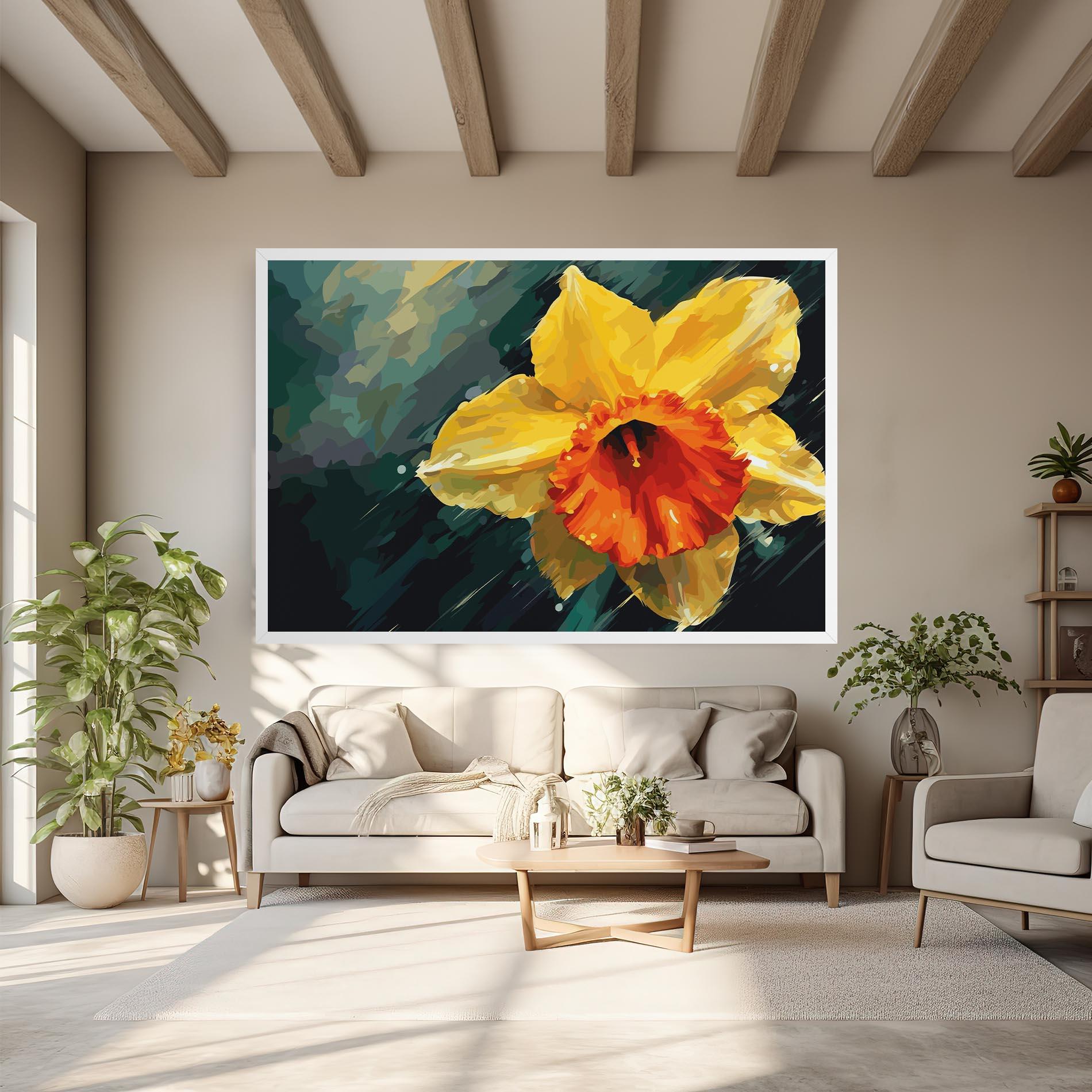 Leinwandbild Yellow Flower Art mockup 6