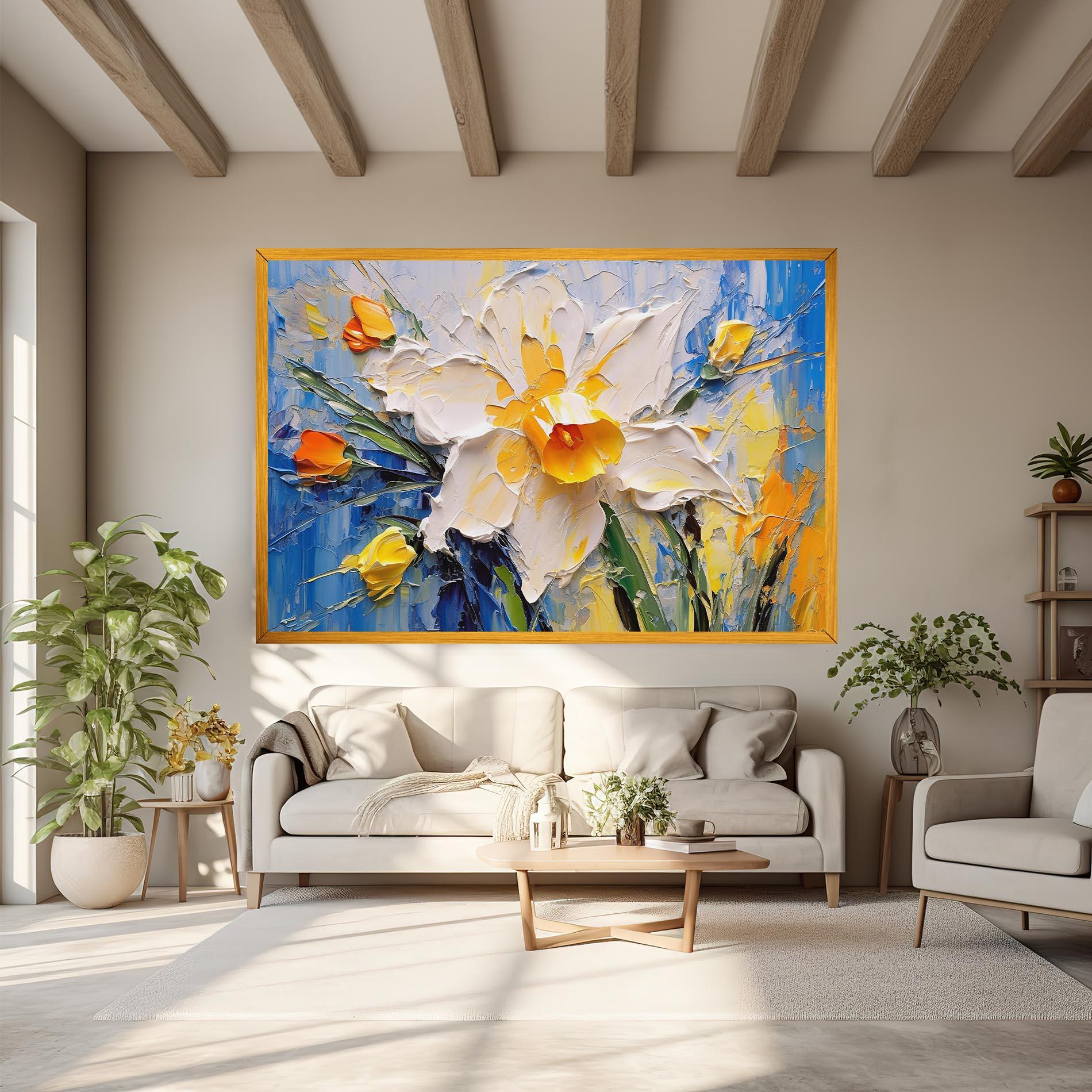 Leinwandbild Abstract Flower Art mockup 6