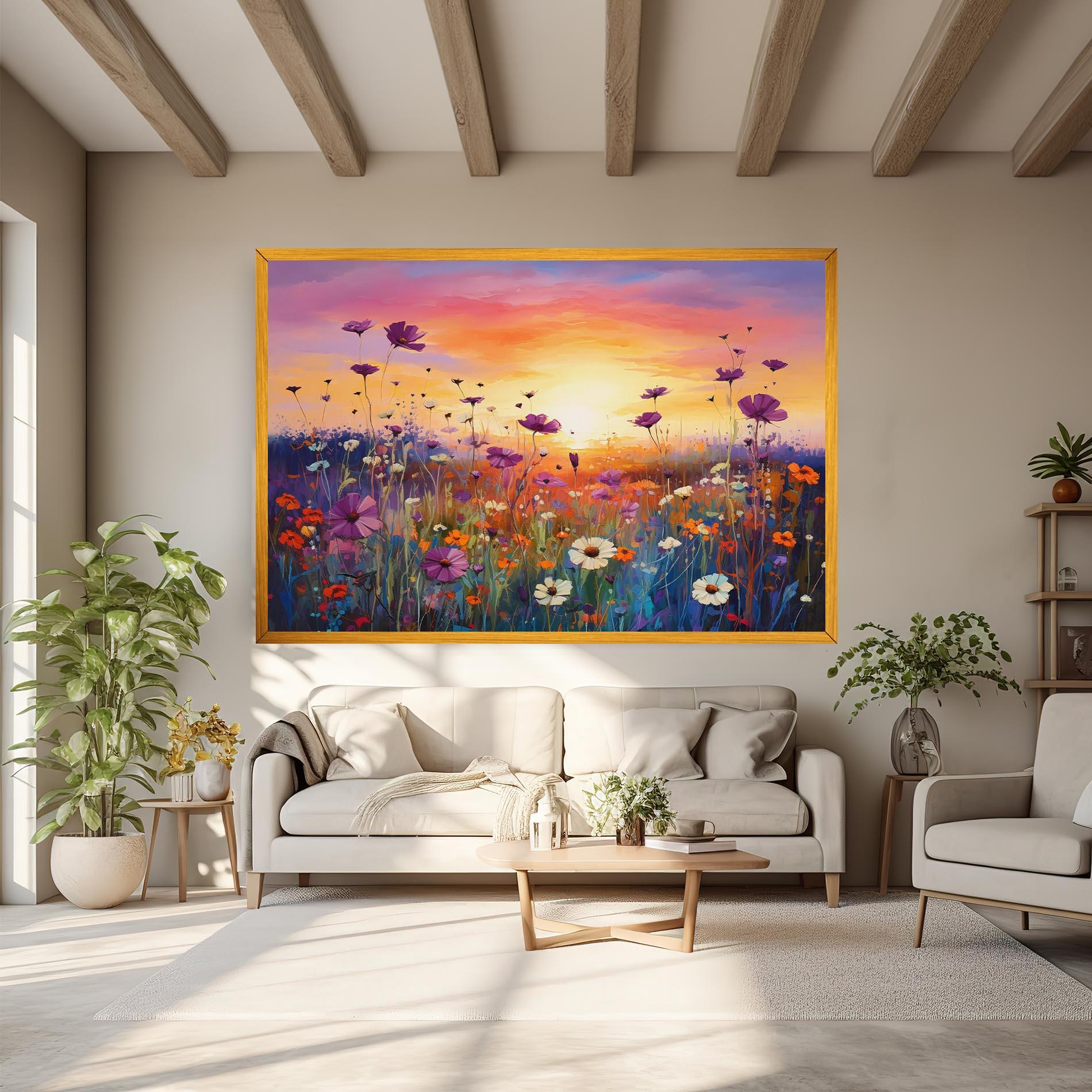 Leinwandbild Dreamy Field Flowers mockup 6