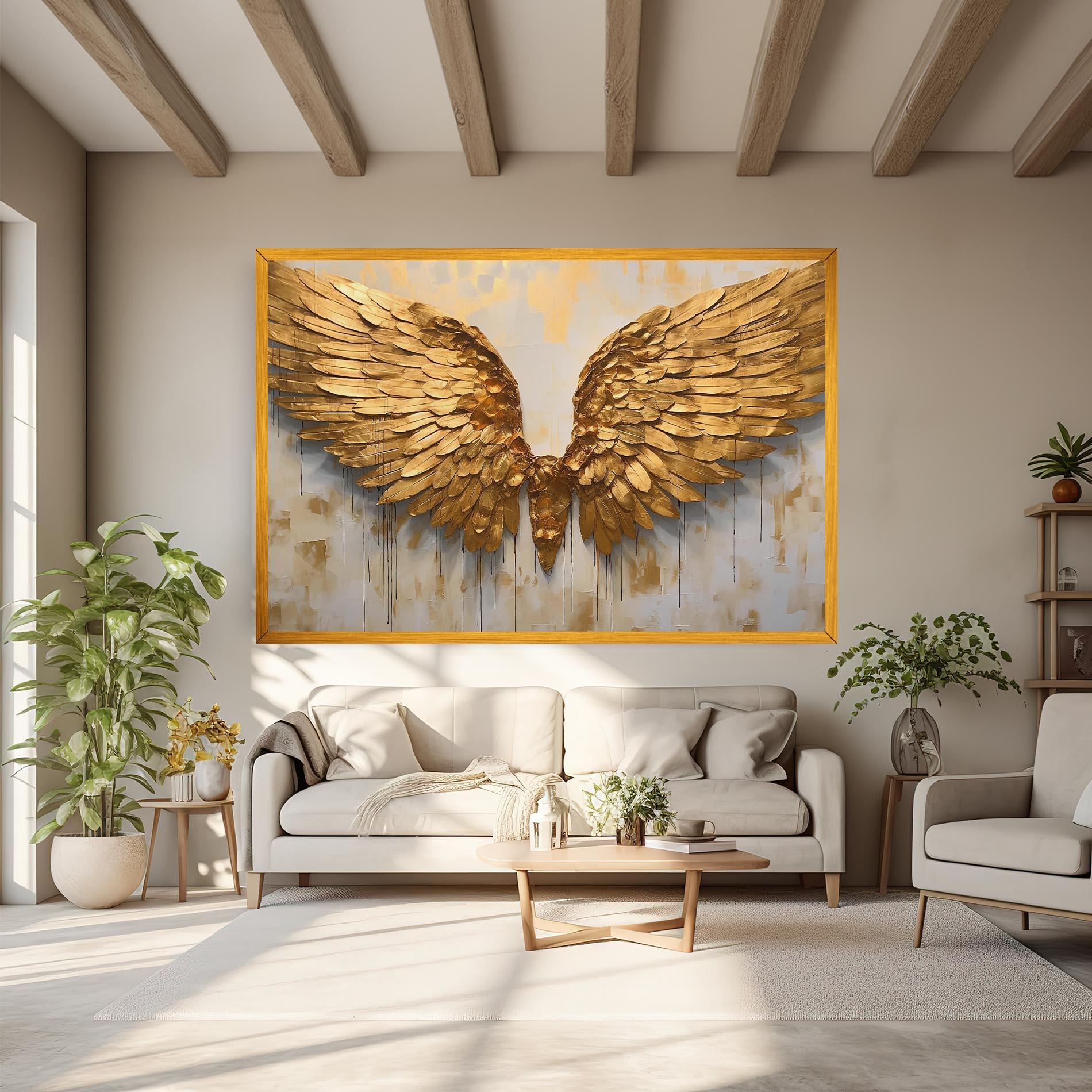Leinwandbild Golden Wings Art mockup 6