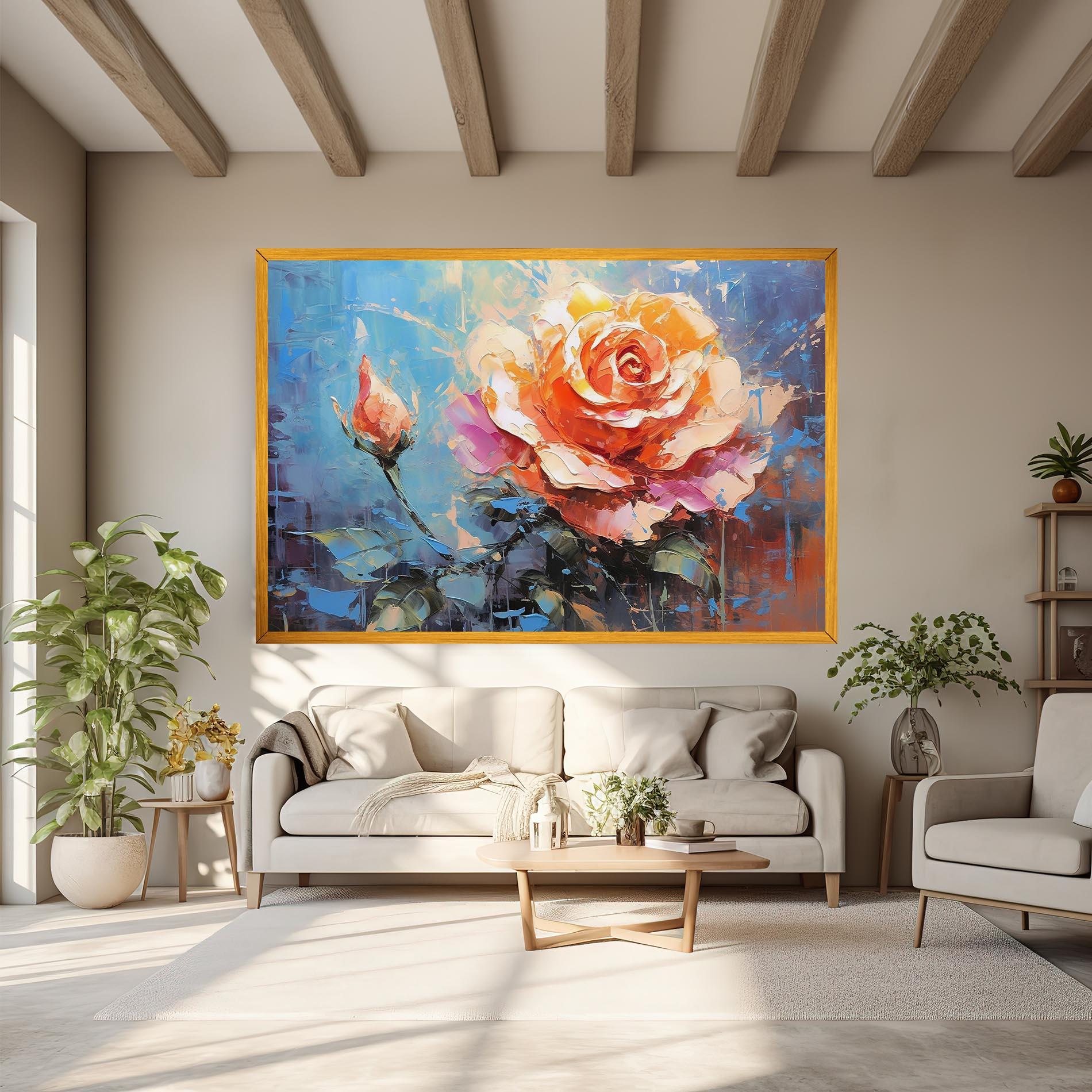 Leinwandbild Pretty Pink Rose Art mockup 6