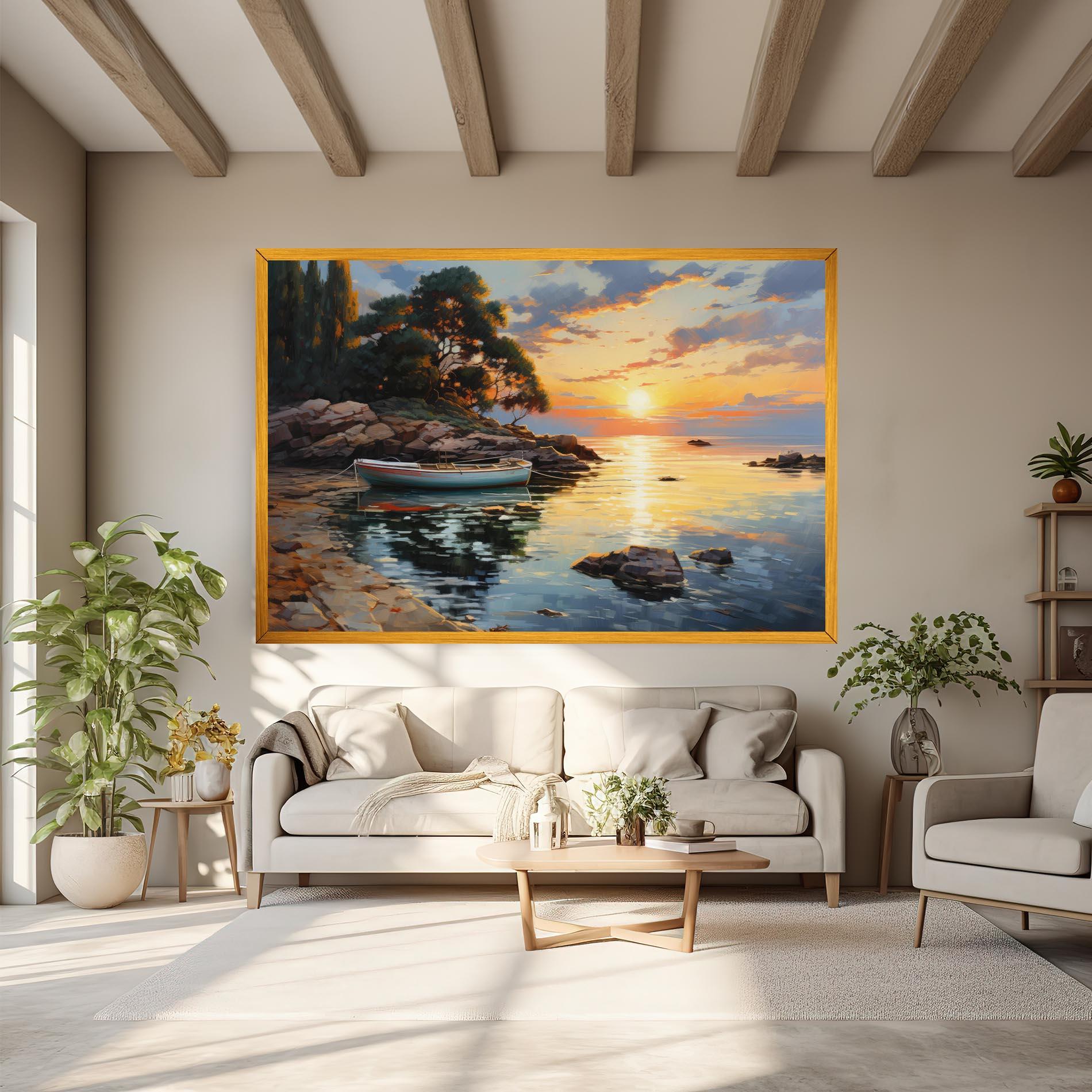 Leinwandbild Sunset Sea Art mockup 6