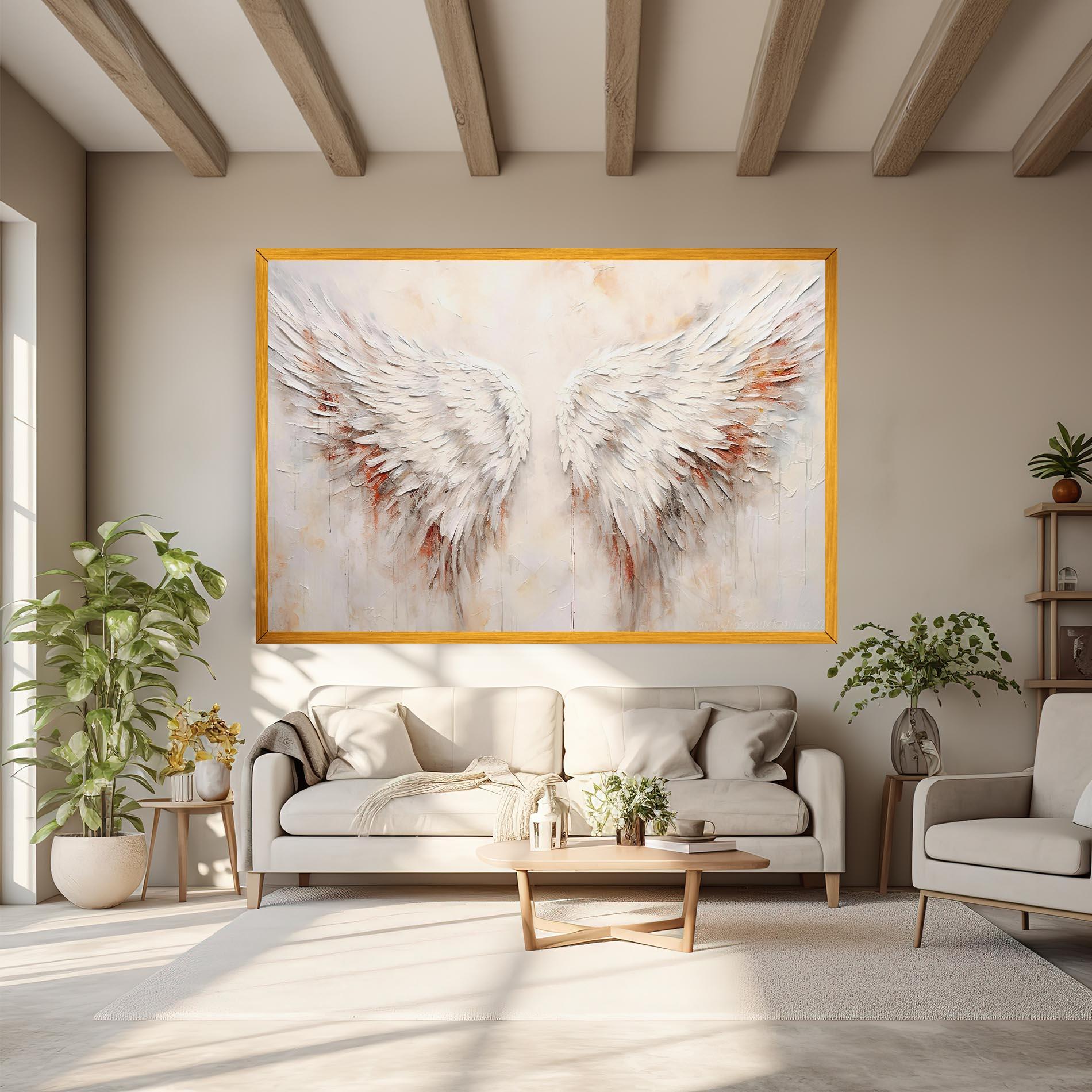 Leinwandbild White Bloody Wings mockup 6