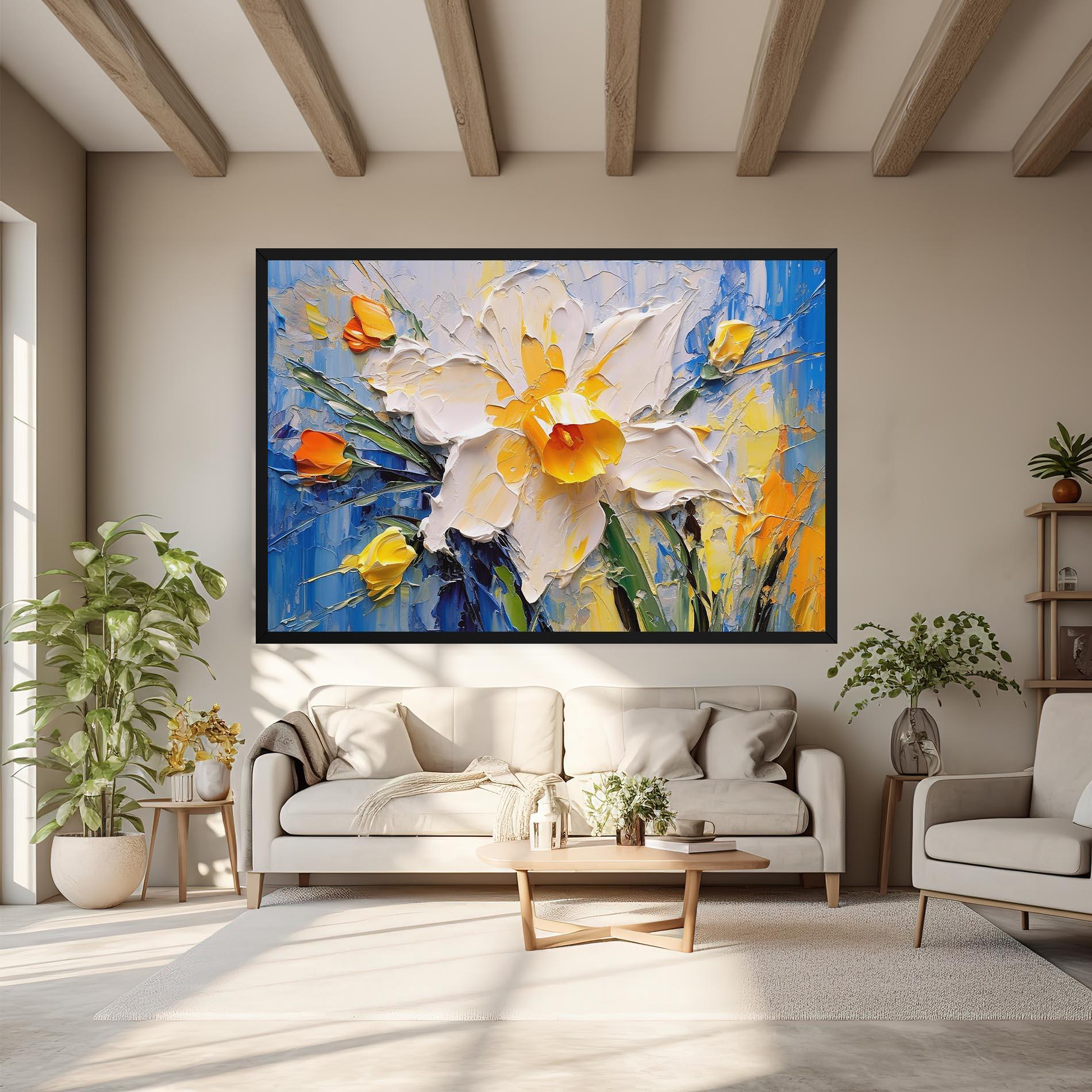 Leinwandbild Abstract Flower Art mockup 6