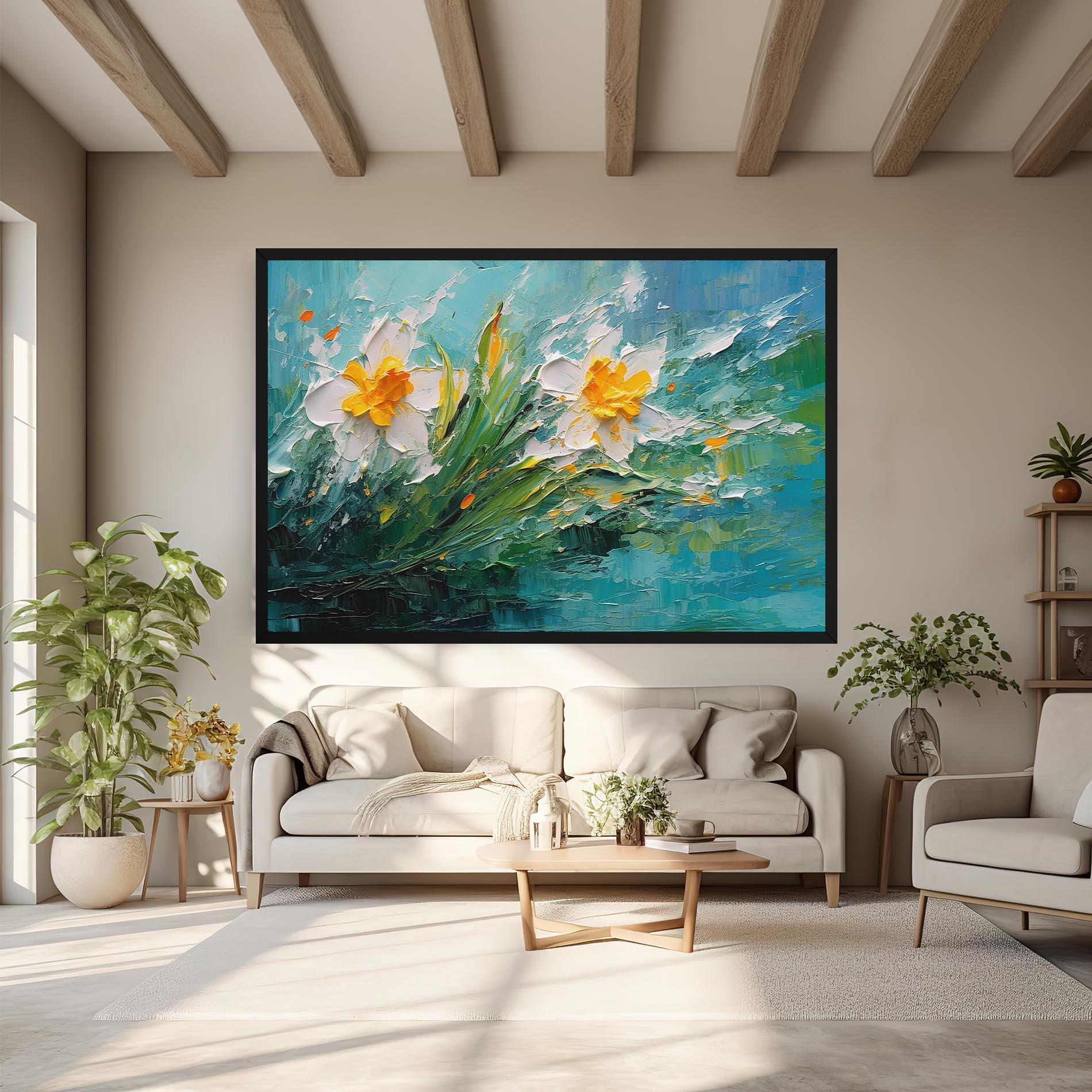 Leinwandbild Abstract Flower Painting mockup 6