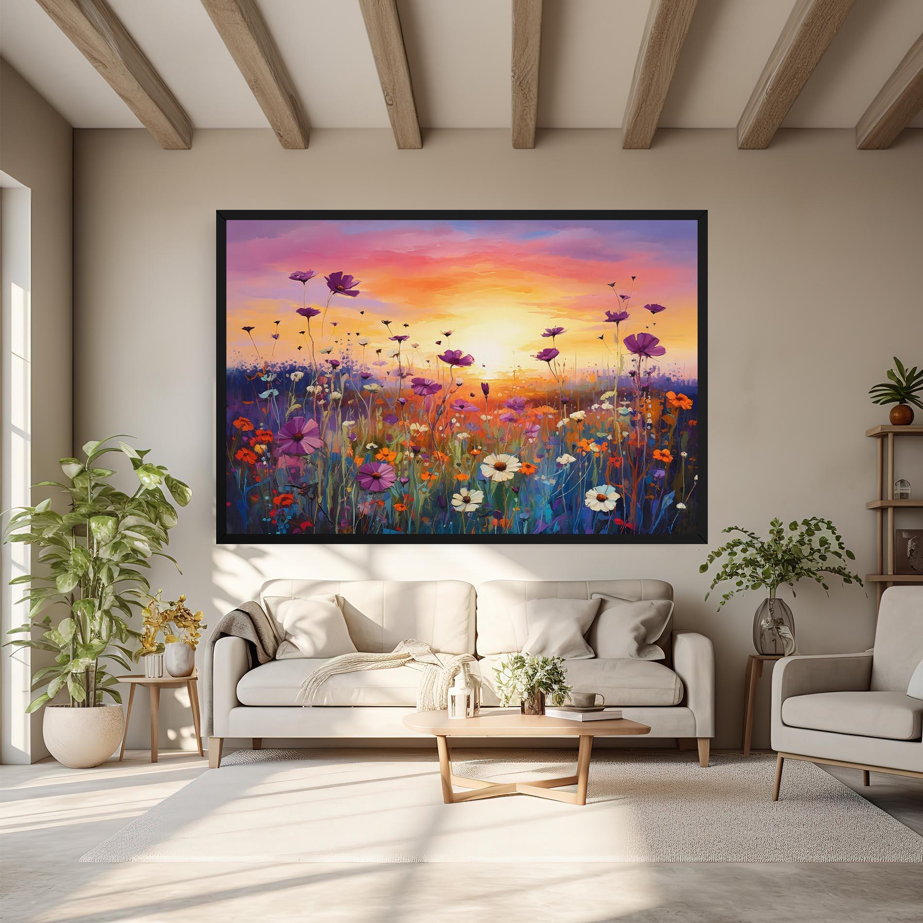 Leinwandbild Dreamy Field Flowers mockup 6