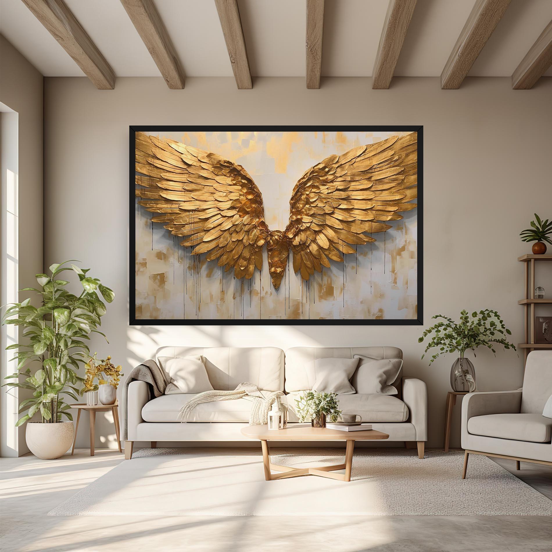 Leinwandbild Golden Wings Art mockup 6