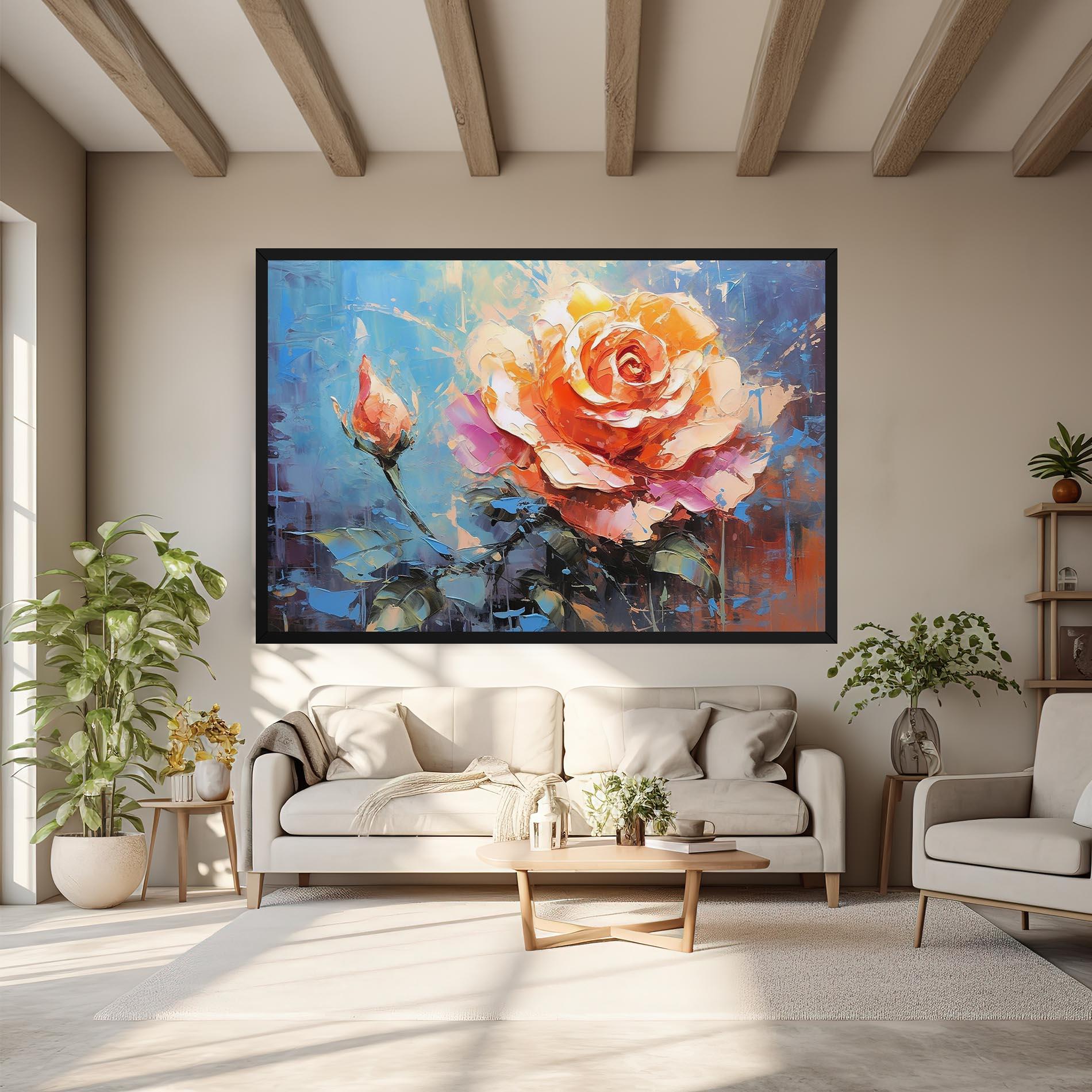 Leinwandbild Pretty Pink Rose Art mockup 6