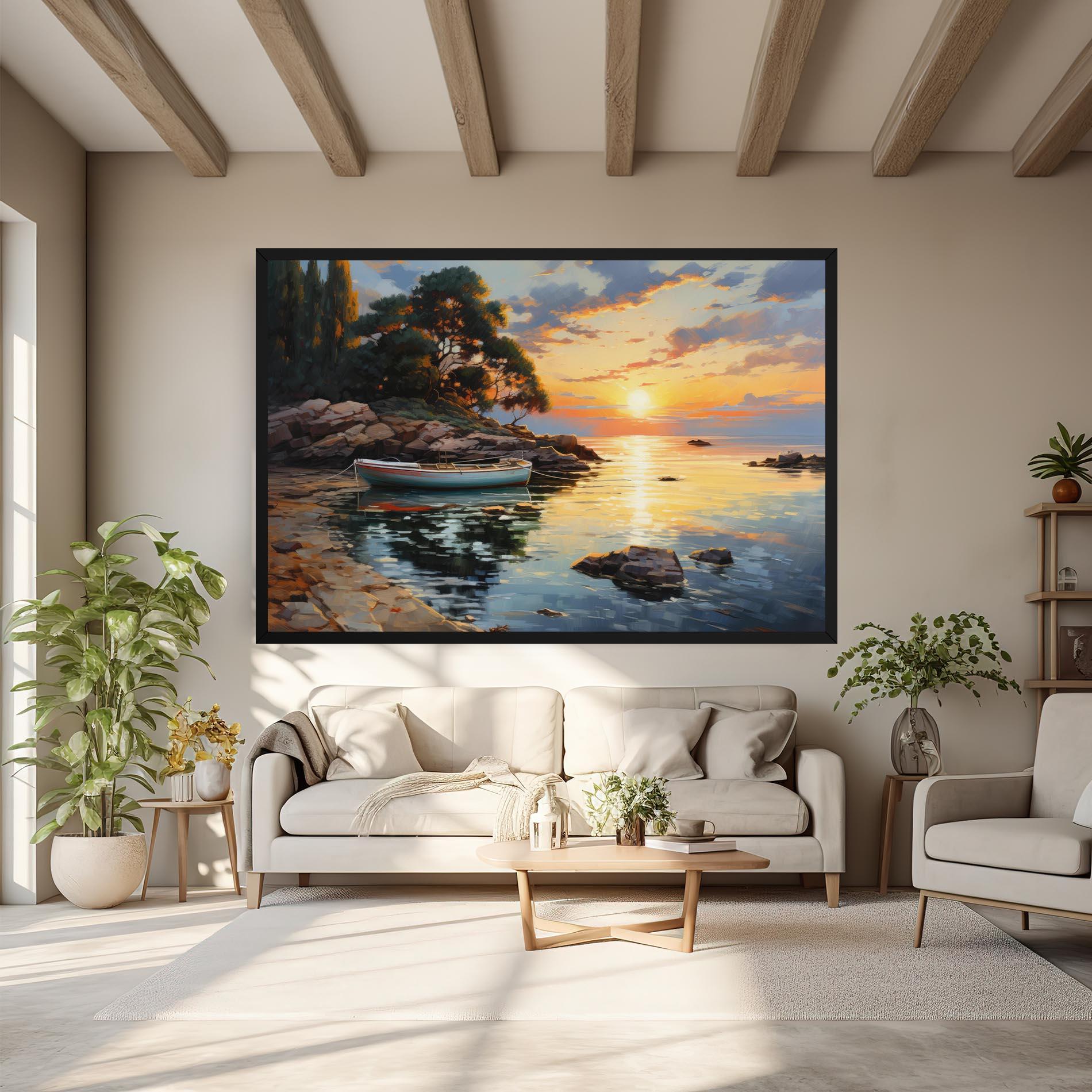 Leinwandbild Sunset Sea Art mockup 6
