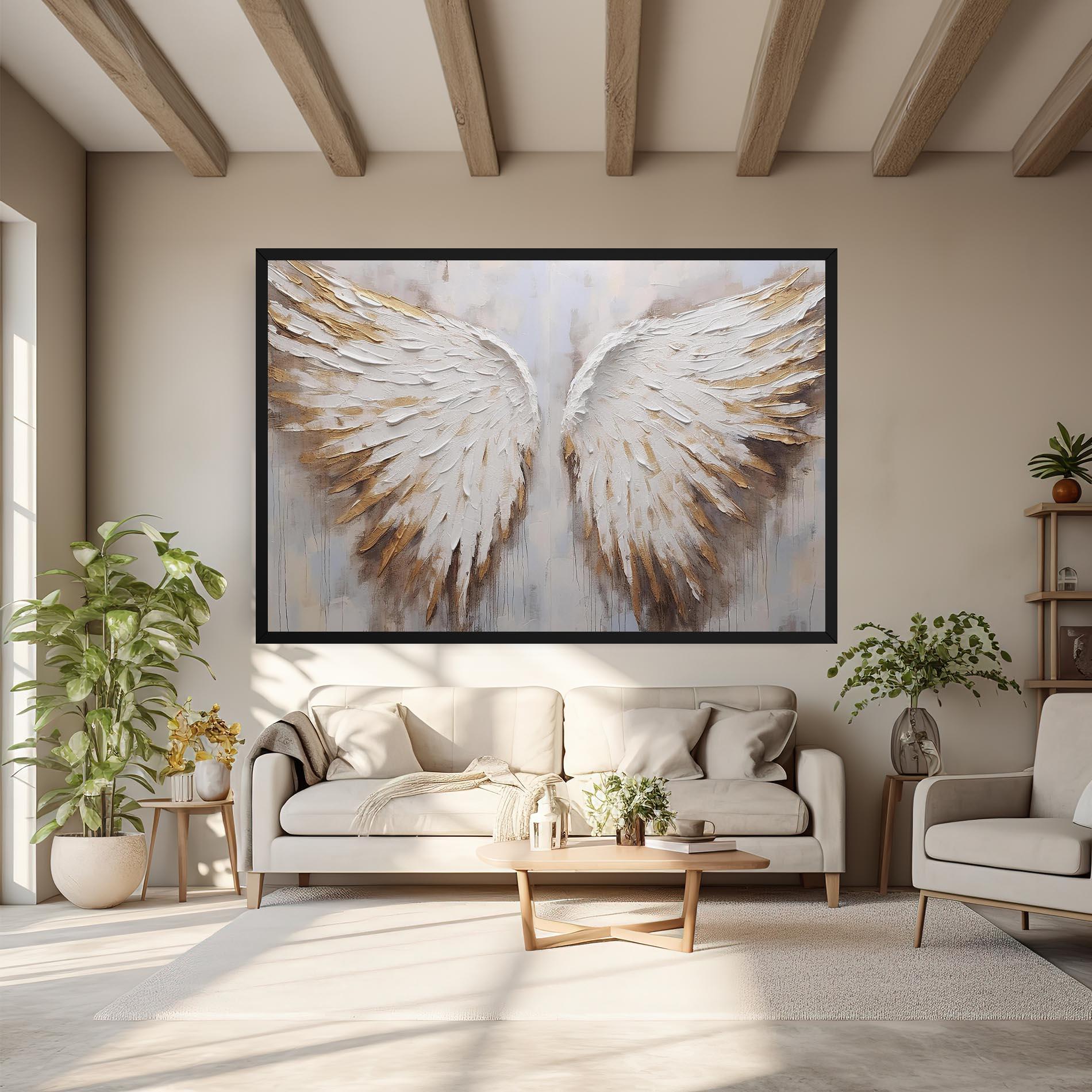 Leinwandbild White Angel Wings mockup 6