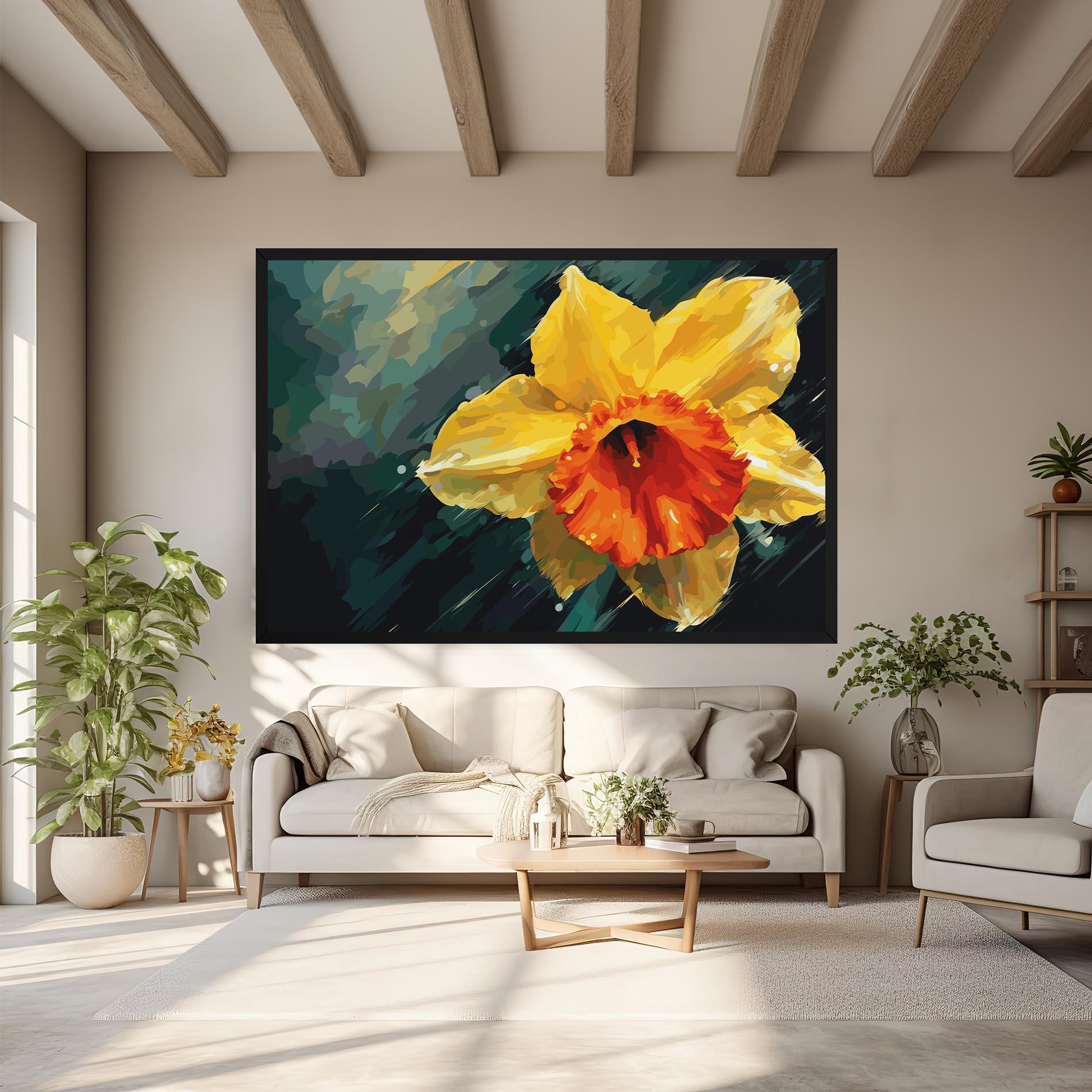 Leinwandbild Yellow Flower Art mockup 6
