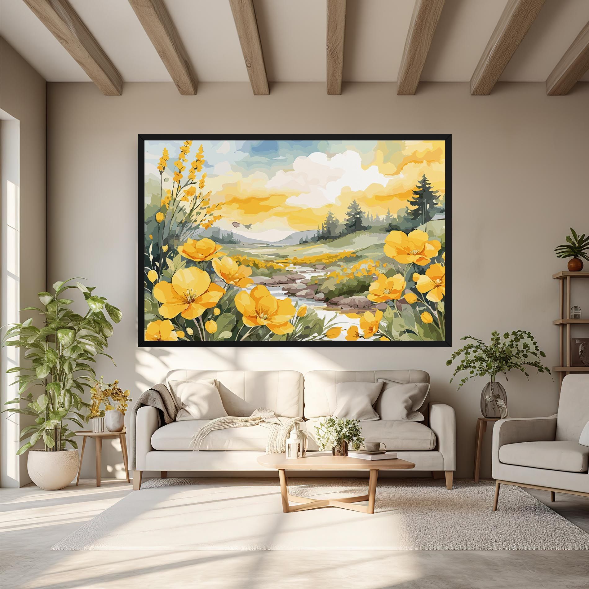 Yellow View Flower mockup 6