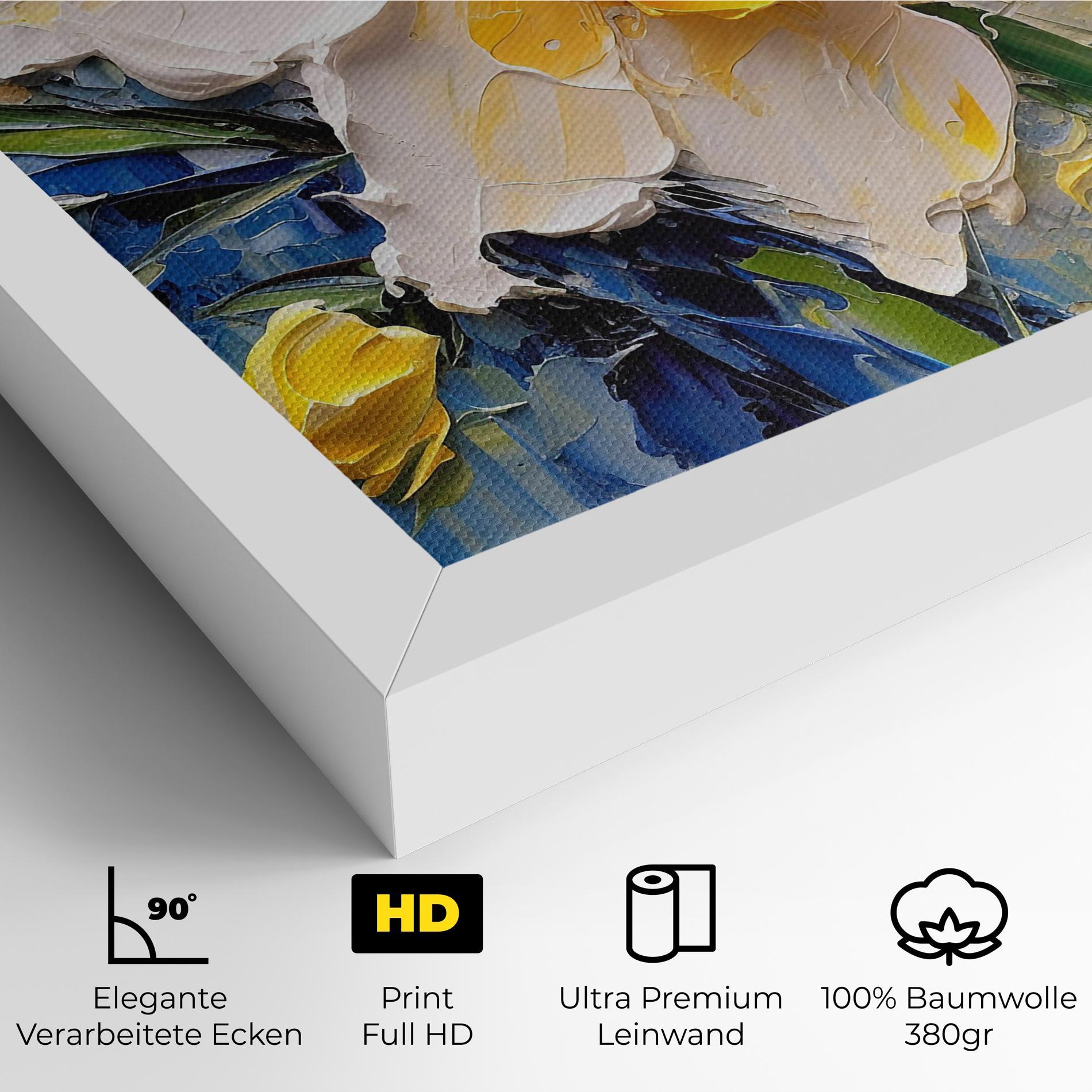 Leinwandbild Abstract Flower Art mockup 4